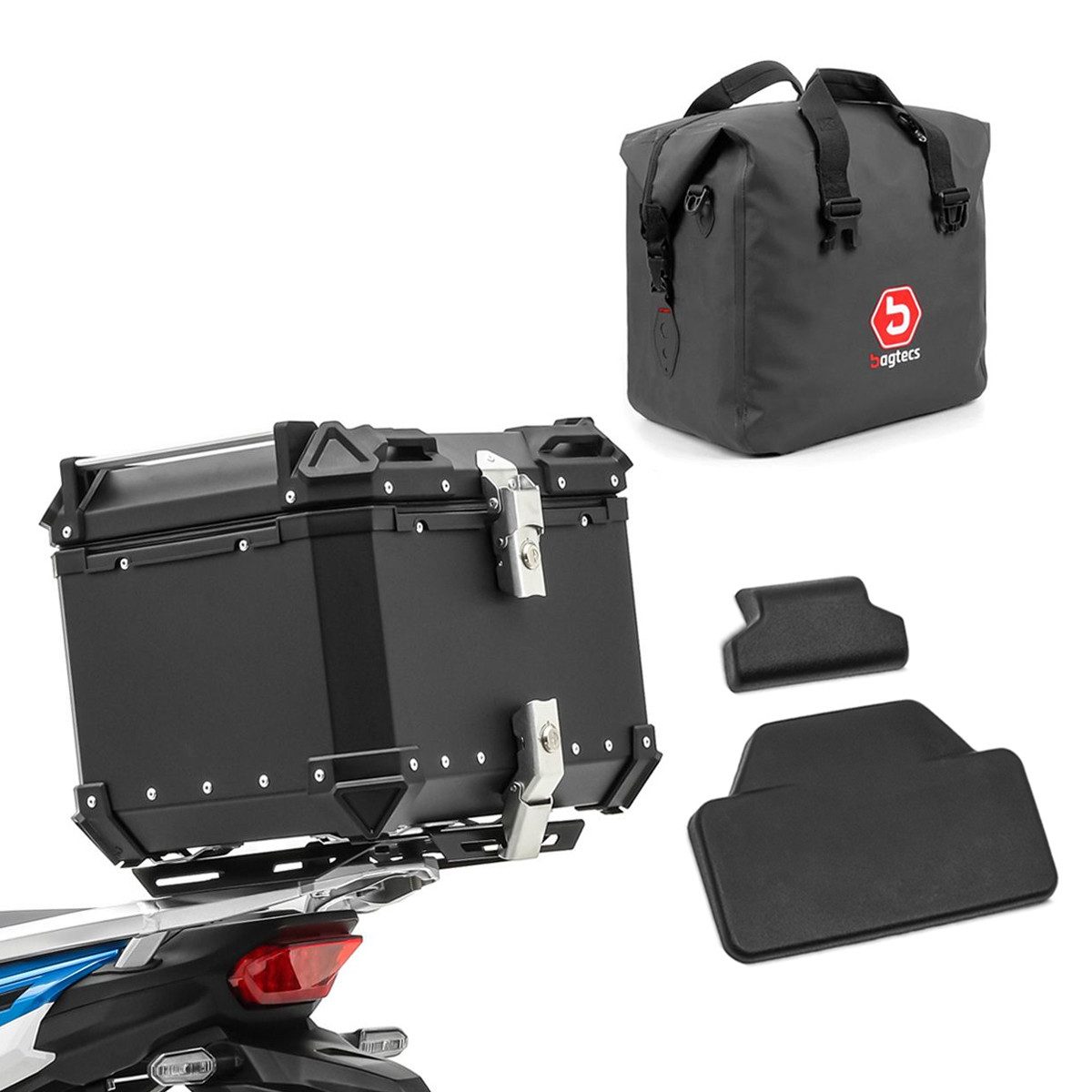 Kofferset Set Motorrad Aluminium Topcase 45L + Innentasche Dry Bag passend für H