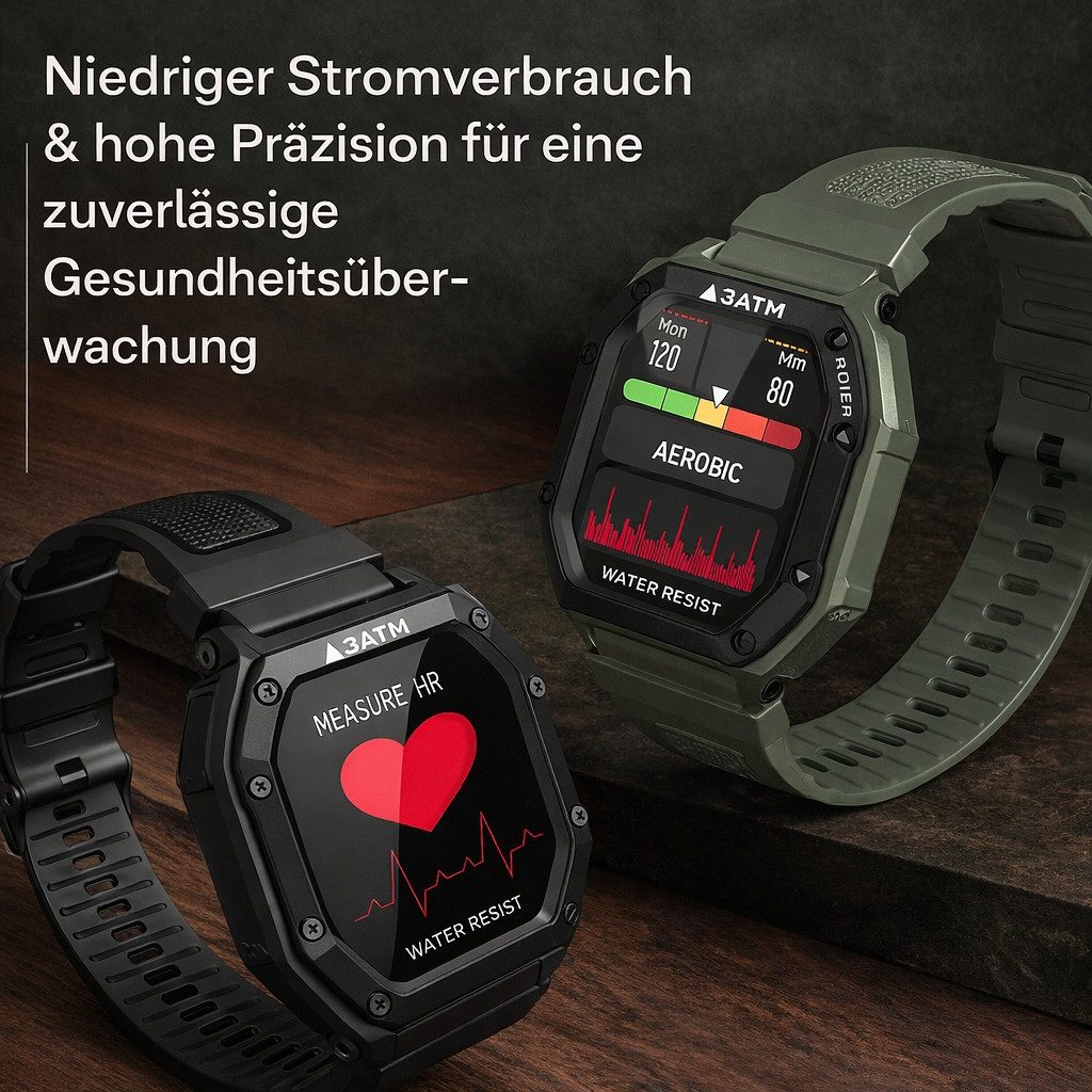 Diyarts Smartwatch (4,3 cm), Smartwatch, Silikonarmband, Ladekabel, Bedienungsanleitung, 1,69″ Touchscreen · 20 Sportmodi · 3 ATM · Bluetooth