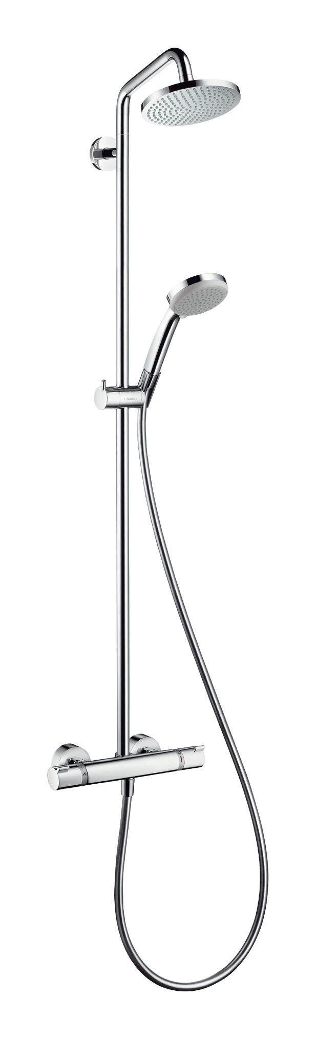 hansgrohe Duschsystem Croma Showerpipe, 1 Strahlart(en), 160 1jet mit Thermostat Chrom | Brausegarnituren