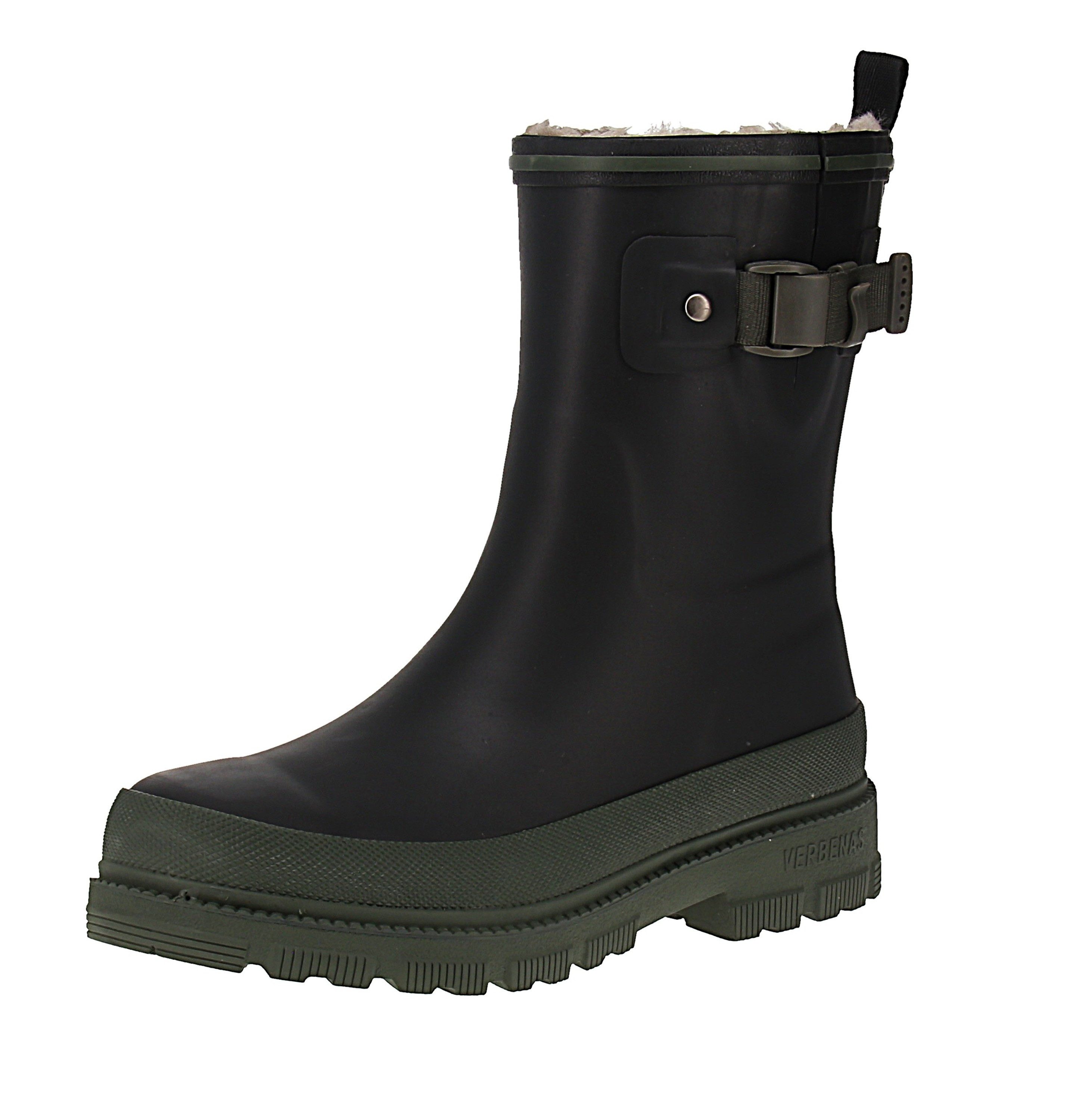 VERBENAS Verbenas 9302191199 Lina Fur Smooth - Damen Chelsea Boots - Black-Kaki Stiefel