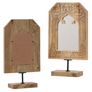 Marrakesch Orient & Mediterran Interior Schminkspiegel Schminkspiegel Schminktisch Holz 38cm, Boho Standspiegel Spiegel