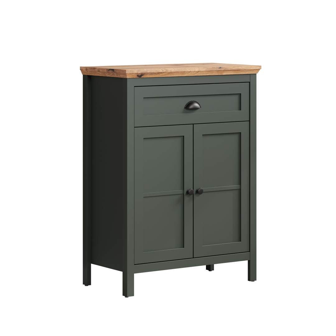 ebuy24 Kommode Stanton Kommode grün, Eiche dekor.