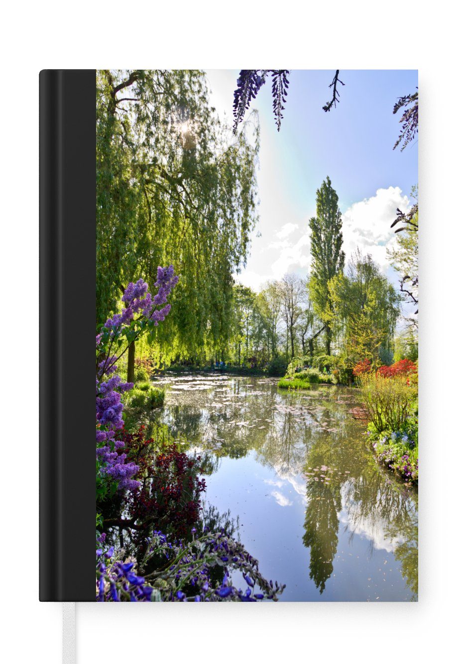 MuchoWow Notizbuch Farben, die des Journal, Notizheft, A5, in Tagebuch, Gartens Wasser Haushaltsbuch von Monet sich 98 Seiten, Frankreich, im Merkzettel
