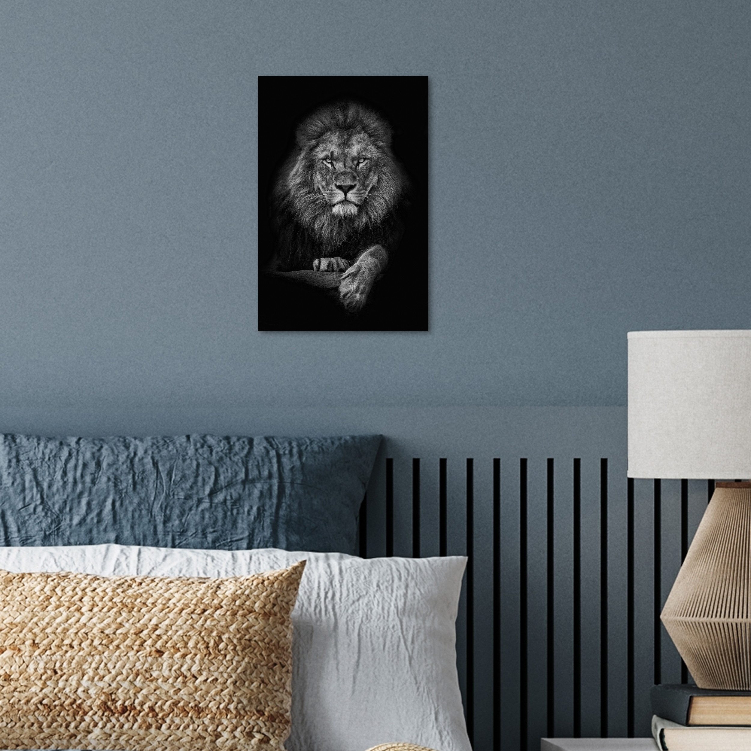 MuchoWow Poster Löwe - Tiere - Schwarz - Weiß, (1 St), Poster ohne Rahmen, Wandbild, Wandposter, 20x30 cm – Bild 4 von 5
