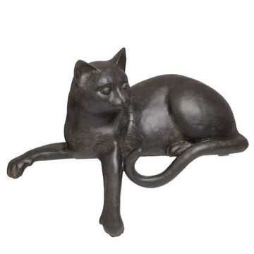 Moritz Dekofigur Dekofigur Katze 20cm Kater liegend, Polyresin Figuren Deko Geschenk TierFigur Modern Skulptur