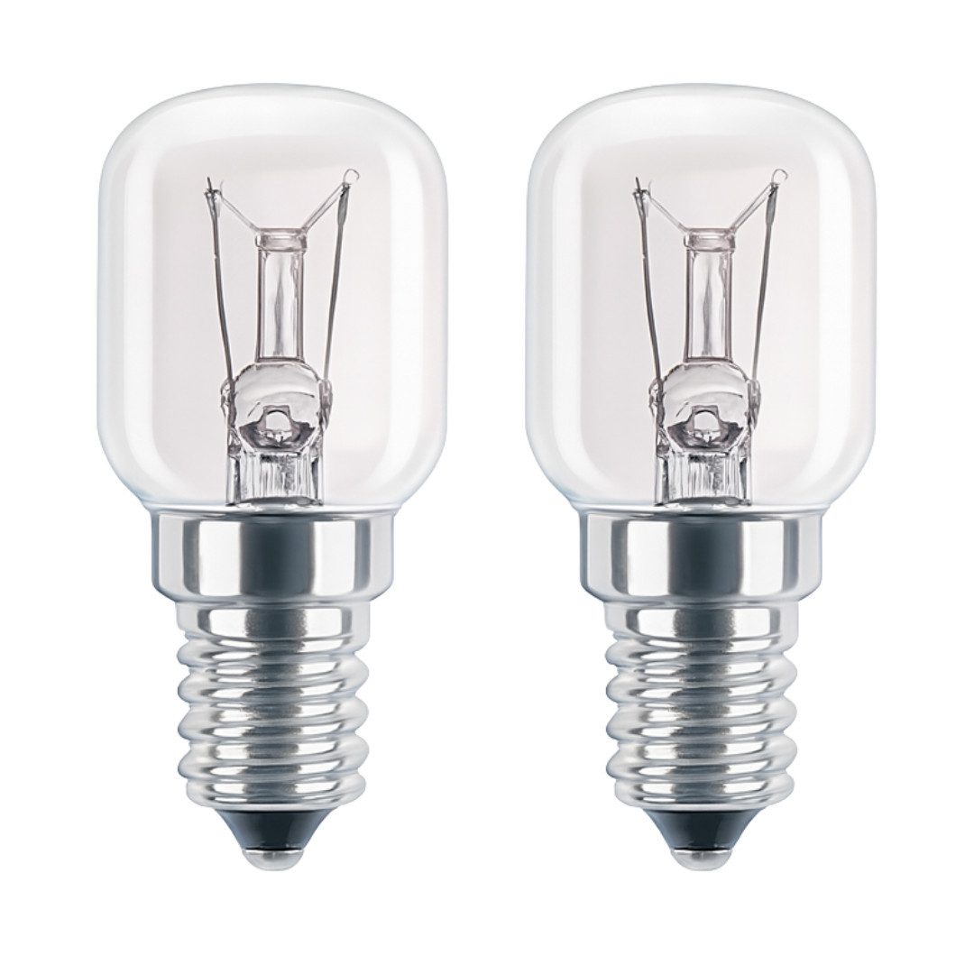 SpectrumLED Spezialleuchtmittel 2x E14 Backofenlampe 25W 300°C Warmweiß Kühlschranklampe 125 Lumen, E14, 2 St., Warmweiß