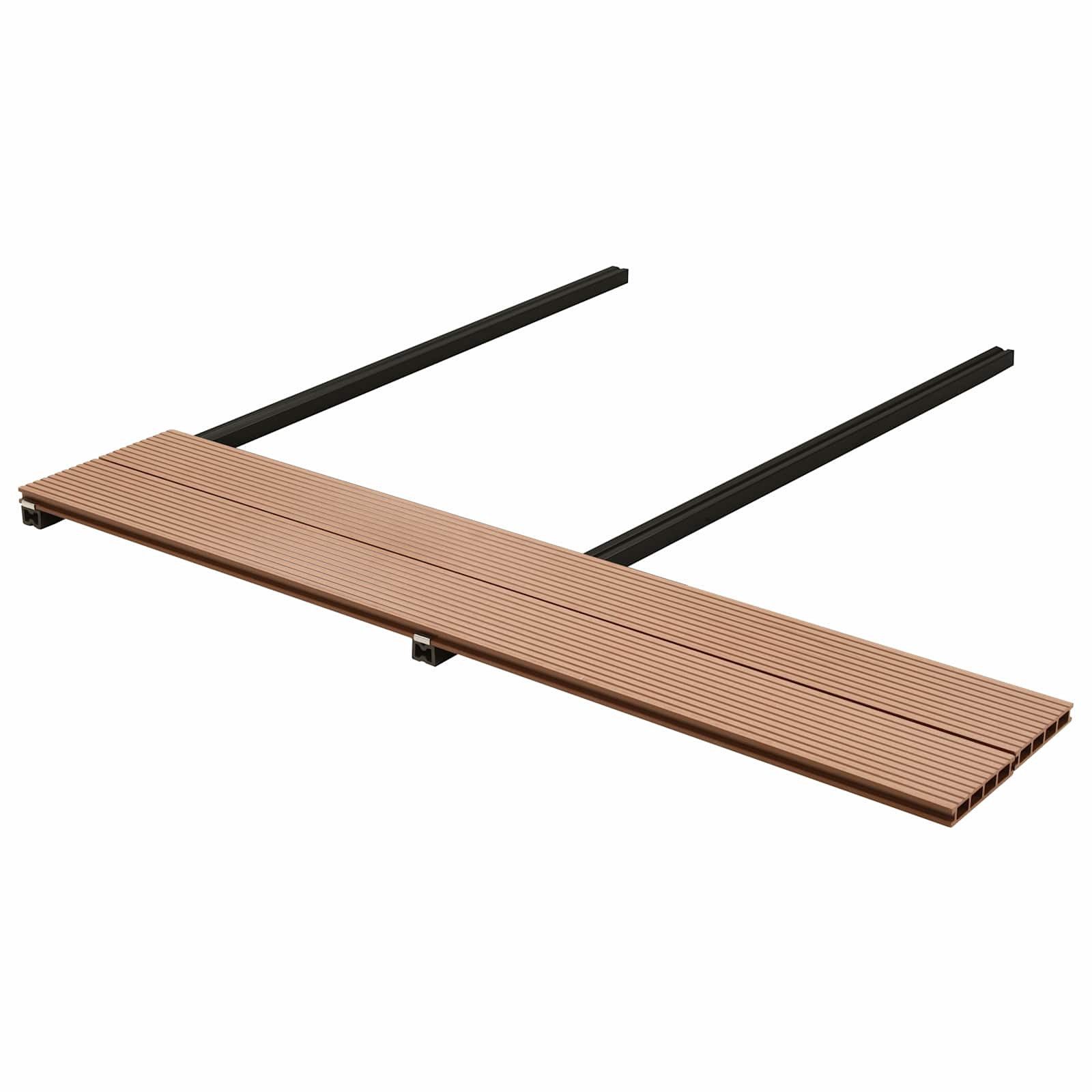 vidaXL Terrassendielen Terrassendiele 16 pcs Braun WPC, BxL: je 14x400 cm, (16-St)