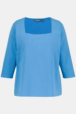 Ulla Popken Sweatshirt Shirt Quernaht Classic Carrée-Ausschnitt 3/4-Arm