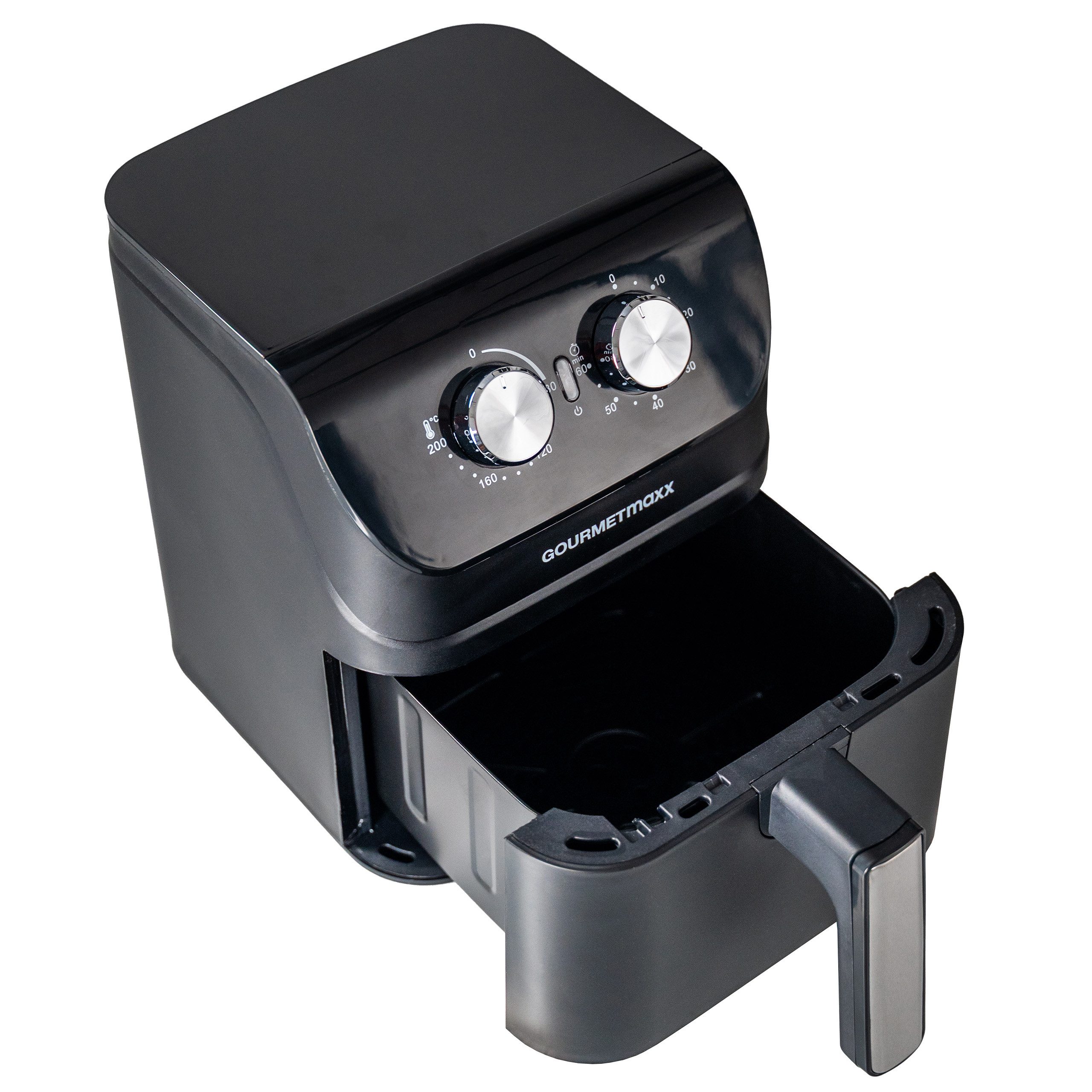 GOURMETmaxx Heißluftfritteuse, 1400 W, stufenlos einstellbarer Thermostat, praktisches Vorheizen & Warmhalten