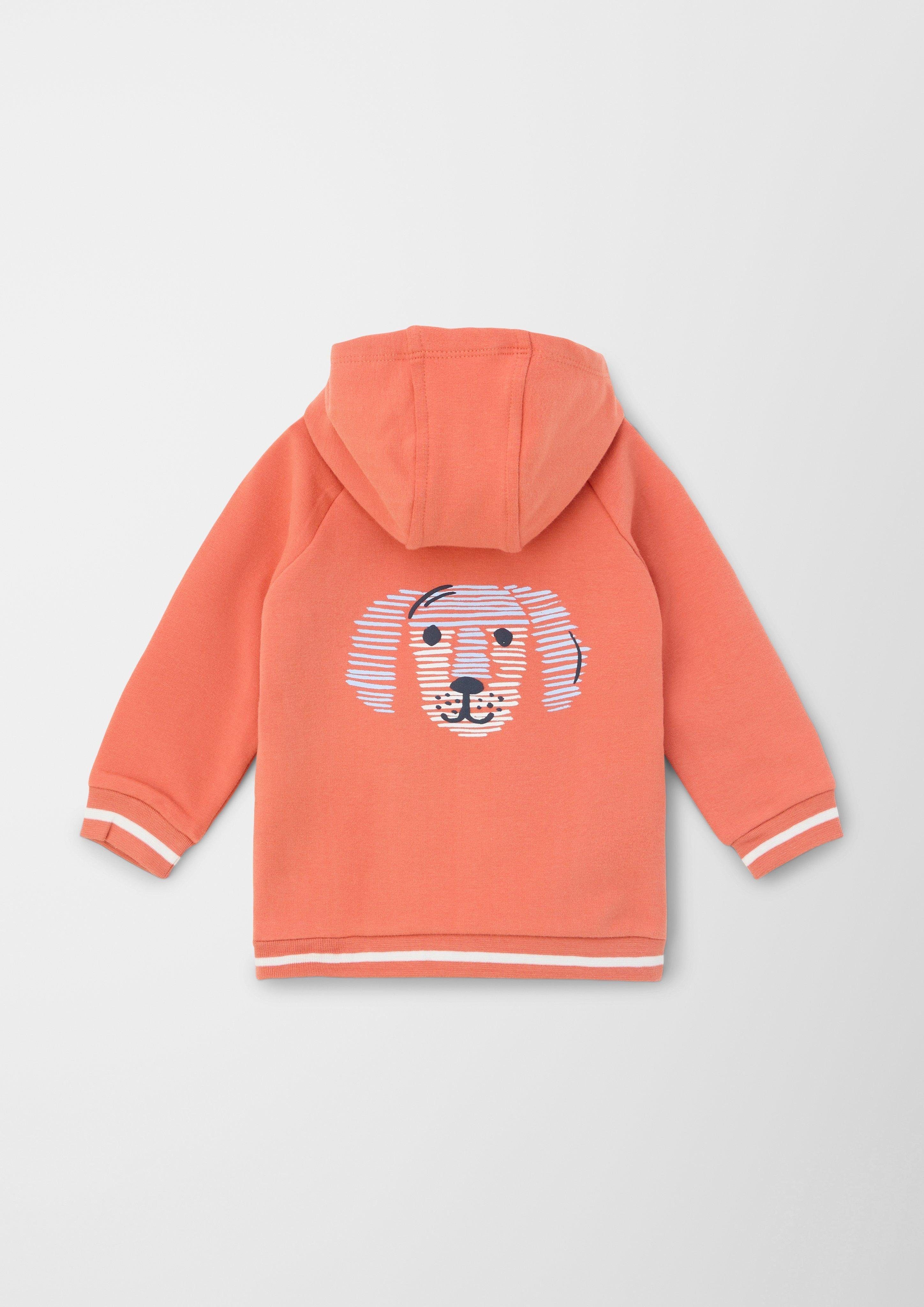 orange Streifen-Detail Rückenprint Sweatshirt Kapuzensweatshirt s.Oliver mit