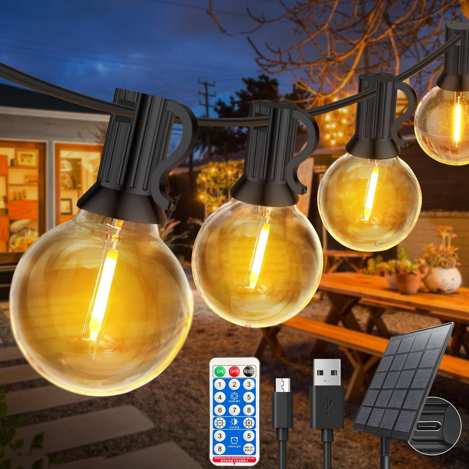 Tukrool Lichterkette 15 m lange Solar-Lichterkette günstig online kaufen
