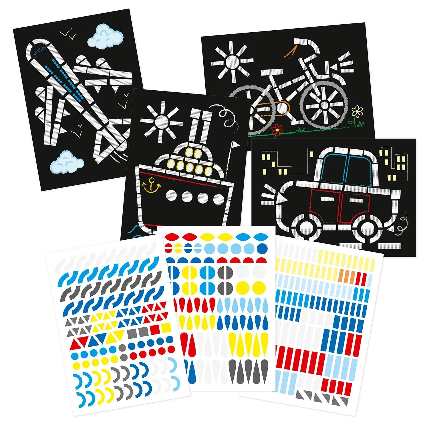 maildor Sticker 10x Kreativset Sticker, 14,8x21 cm, Transportmittel Mehrfarbig AF035C, My Mandarine