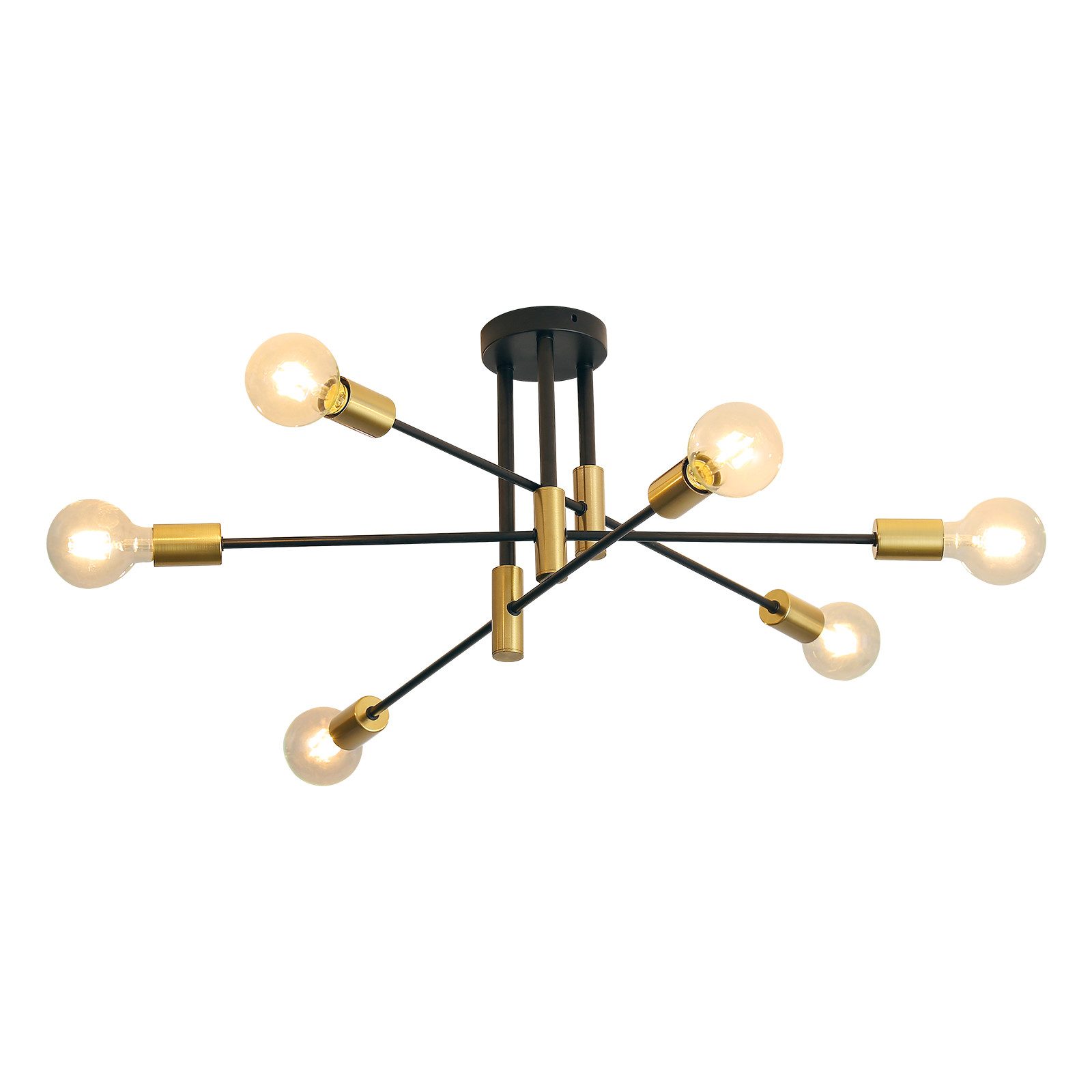 Goeco Deckenleuchte E27 Deckenlampe, 6-flammiger Industrie günstig online kaufen