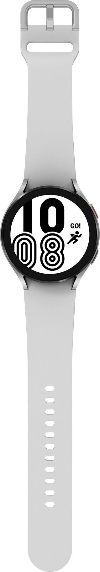 Uhr, OS Fitness Google), Silber (1,4 Tracker, | 44mm silber Fitness Samsung Gesundheitsfunktionen Watch Galaxy Wear 4 LTE Smartwatch Zoll, by
