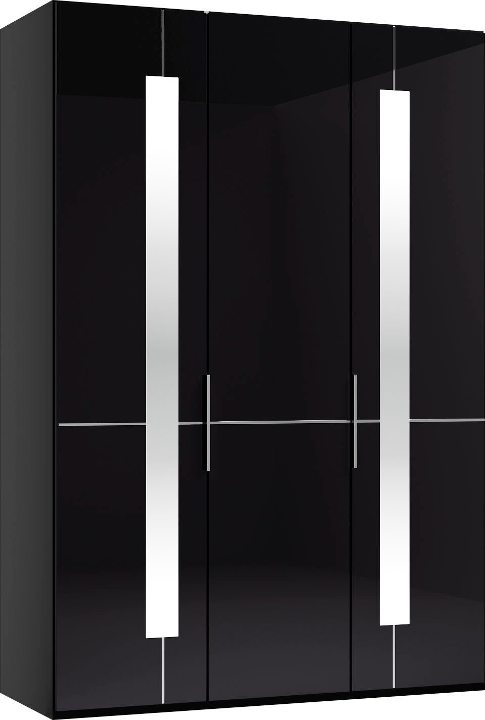 GALLERY Zierspiegel Musterring by Graphit Imola W mit Kleiderstangen, inklusive Glastüren branded und Drehtürenschrank Einlegeböden M