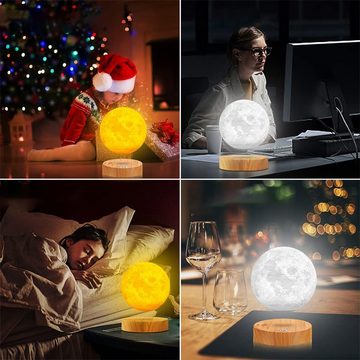 Bedee LED Nachtlicht Schwebende Mond Lampe Mondlampe 3D Mondlicht Nachtlicht, Dimmbar, LED fest integriert, Warmweiß, Mondlicht für Room Decor, Nachtlicht, Schreibtisch Tech-Spielzeug