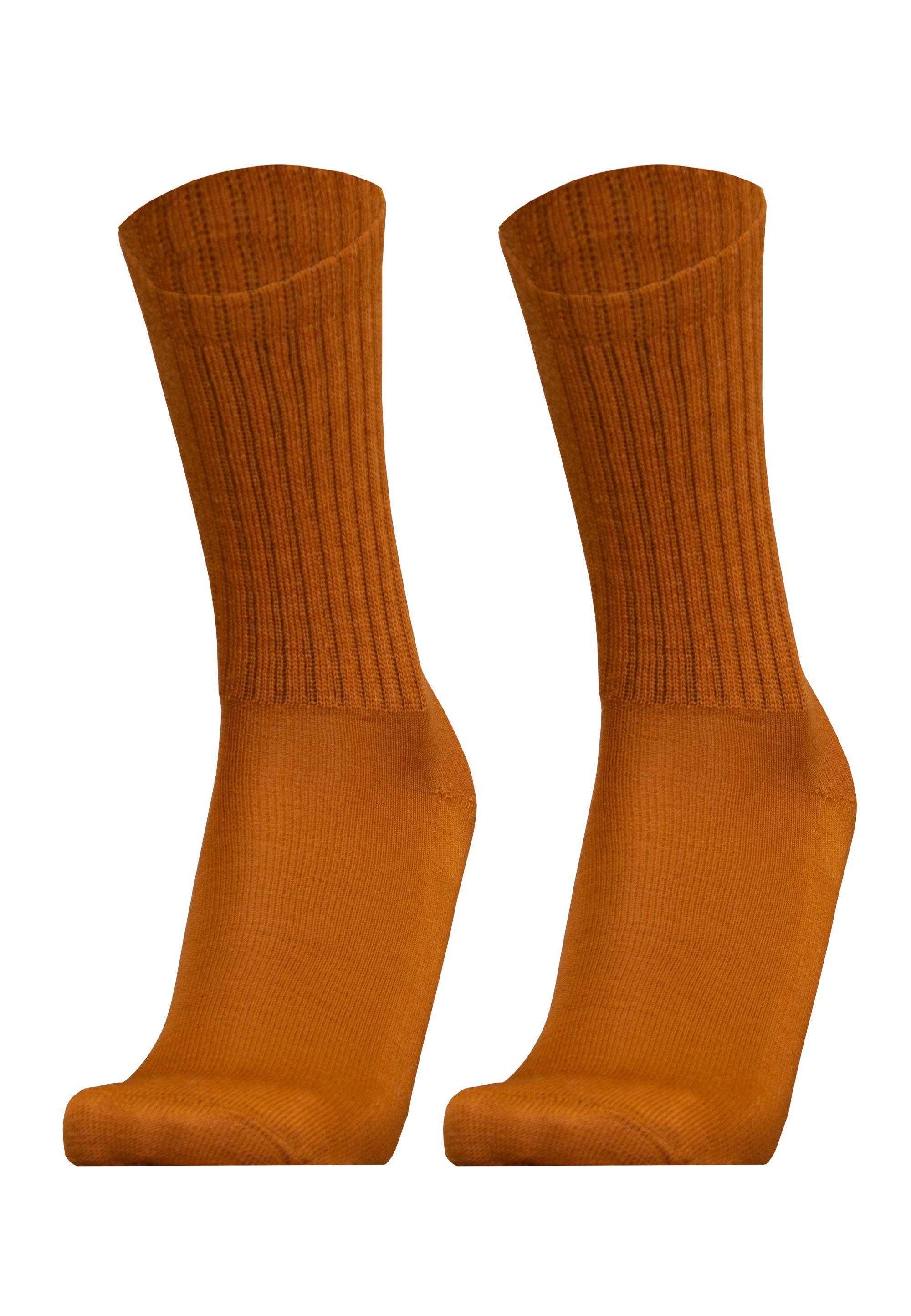 Socken atmungsaktiver SPORT (2-Paar) Qualität in MERINO 2er orange Pack UphillSport