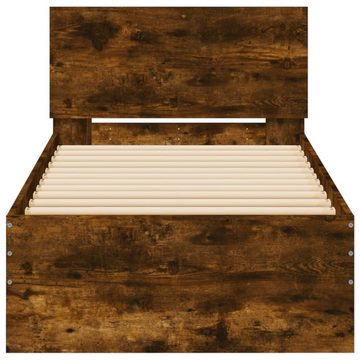 vidaXL Bett Bettgestell mit Kopfteil Räuchereiche 75x190 cm Holzwerkstoff