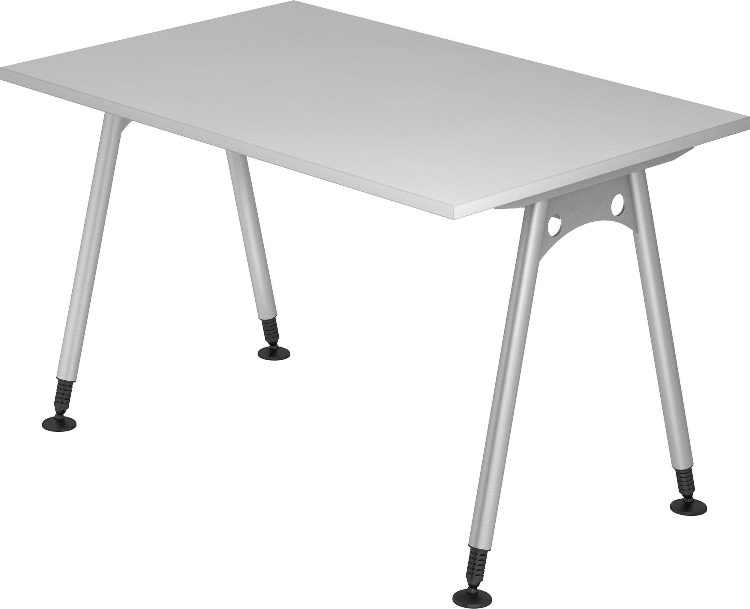 bümö Schreibtisch Schreibtisch Serie-A, Rechteck: Grau 80 cm - 120 Dekor: x