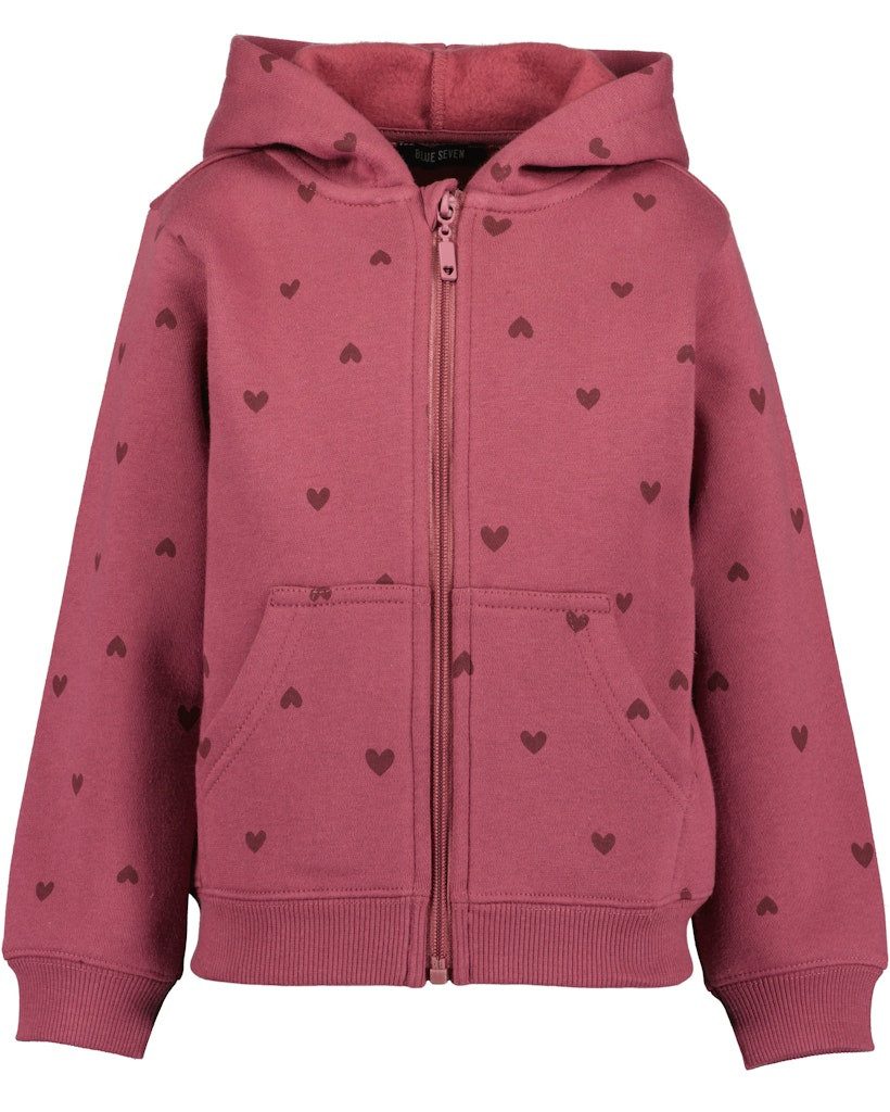 Blue Seven Sweatjacke Blue Seven Mädchen Sweatjacke Herzen Jacke Kapuze weinrot (1-tlg., kein Set)