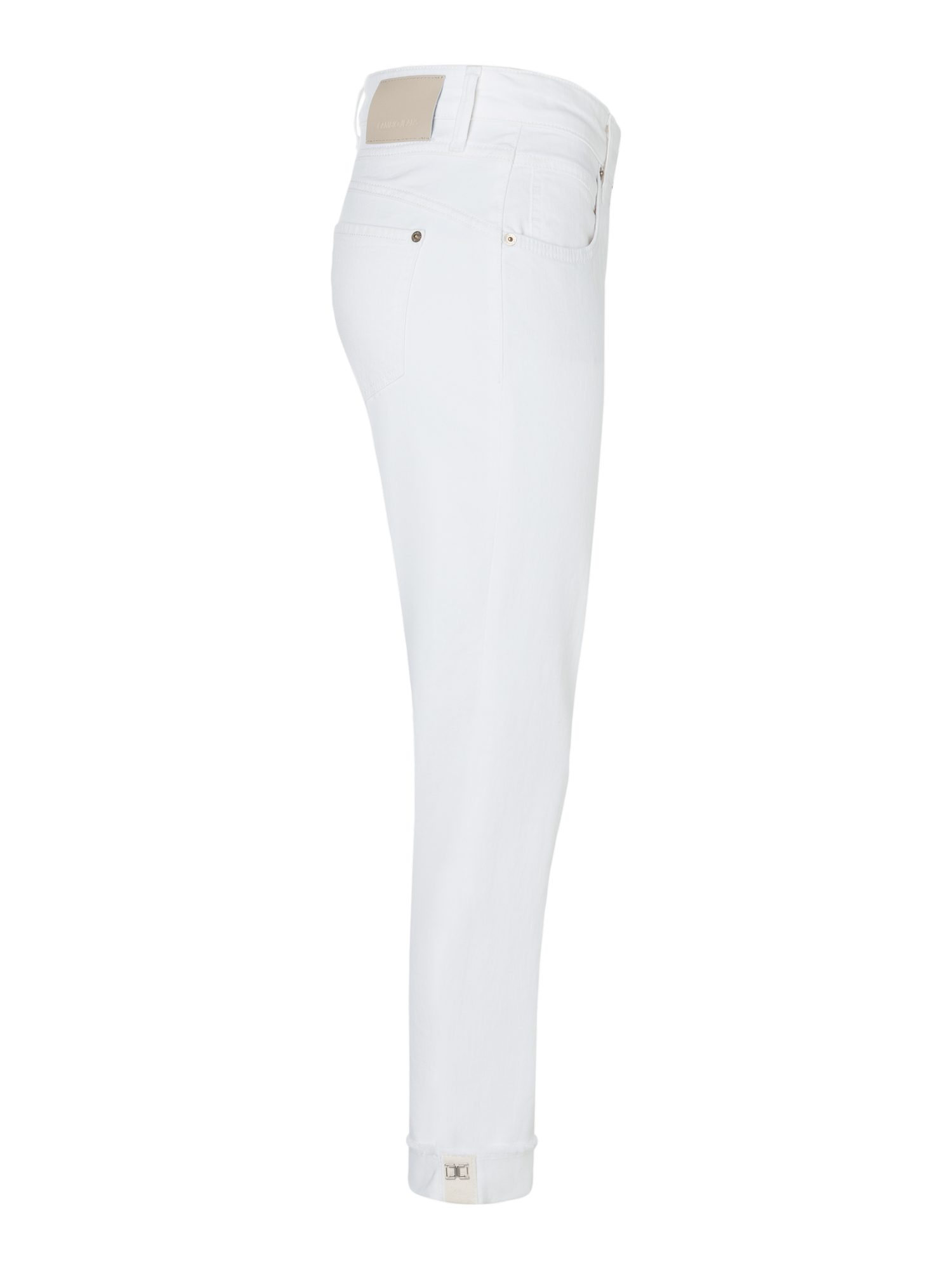 Cambio Stretch-Hose weiß, Casual, Baumwolle, Unifarben, Slim Fit, Mittel