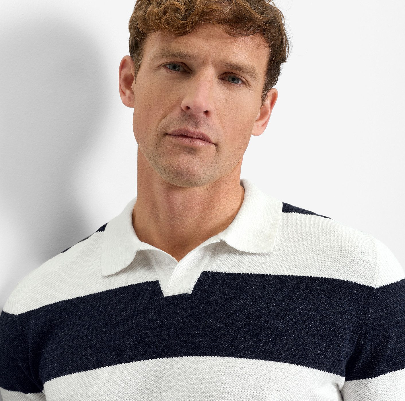 OLYMP Kurzarmshirt mit Block-Streifen und im Strick-Look – Bild 4 von 5