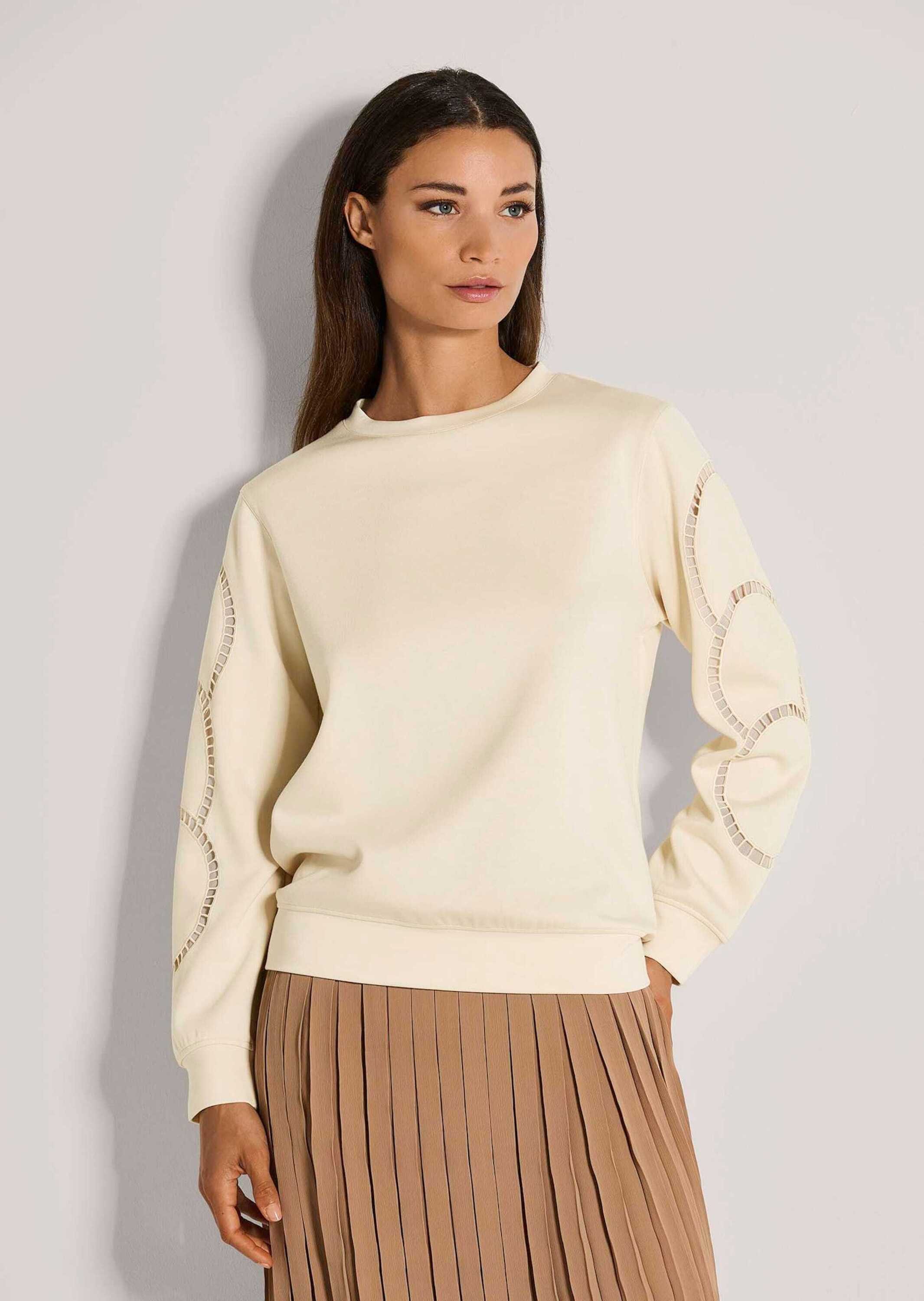 Langarmshirt Langarm-Oberteil mit Mesh-Details