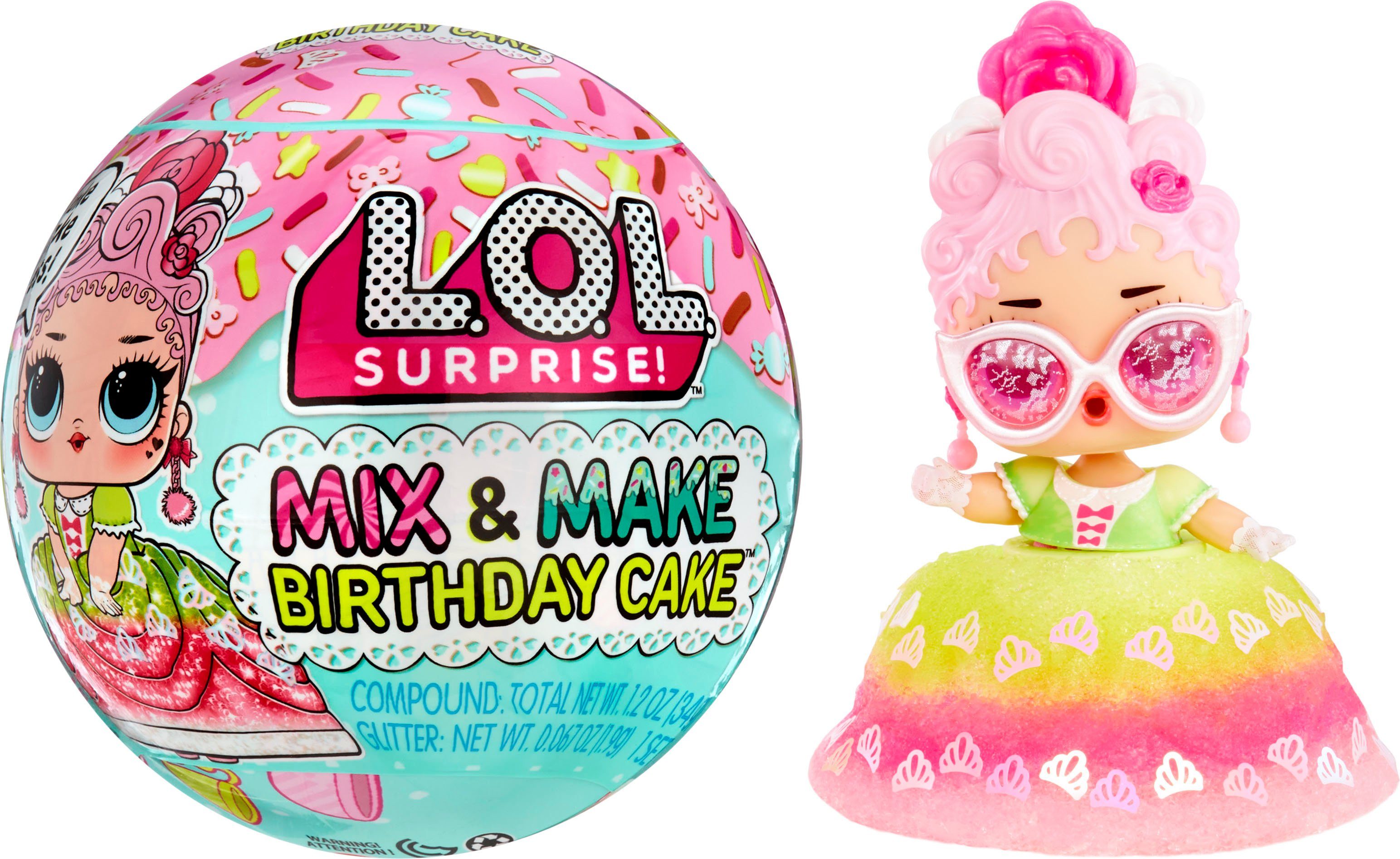 L.O.L. SURPRISE! Kreativset L.O.L. Surprise Mix & Mix Birthday Cake, inkluisve Puppe