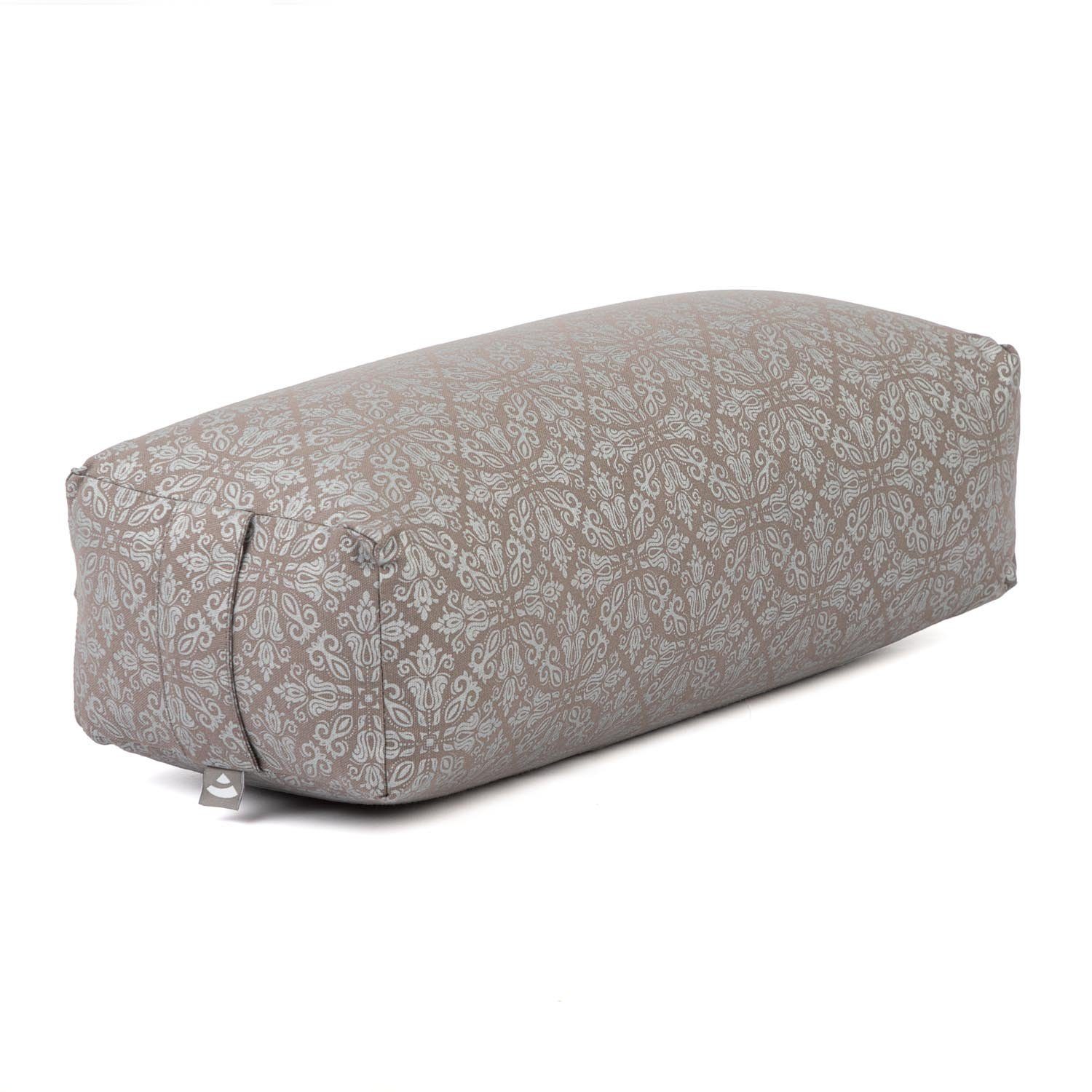 bodhi Yoga Bolster SALAMBA Bolster gemustert, 60x25x17cm Raja, taupe/silber, Dinkel