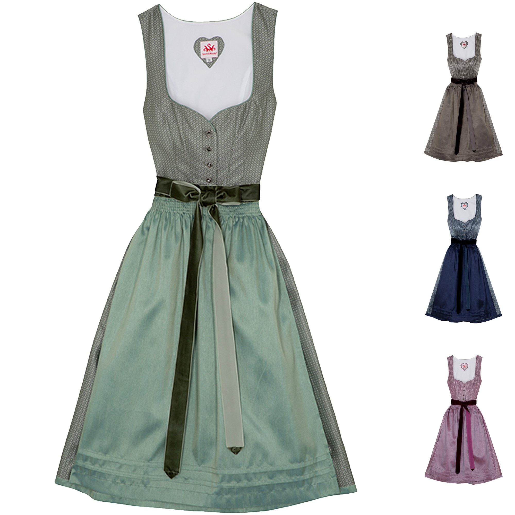 Spieth & Wensky Dirndl Deich Dirndl Dirndl Deich Lange-Dirndl Kleid 2-teiliges Trachtenkleid