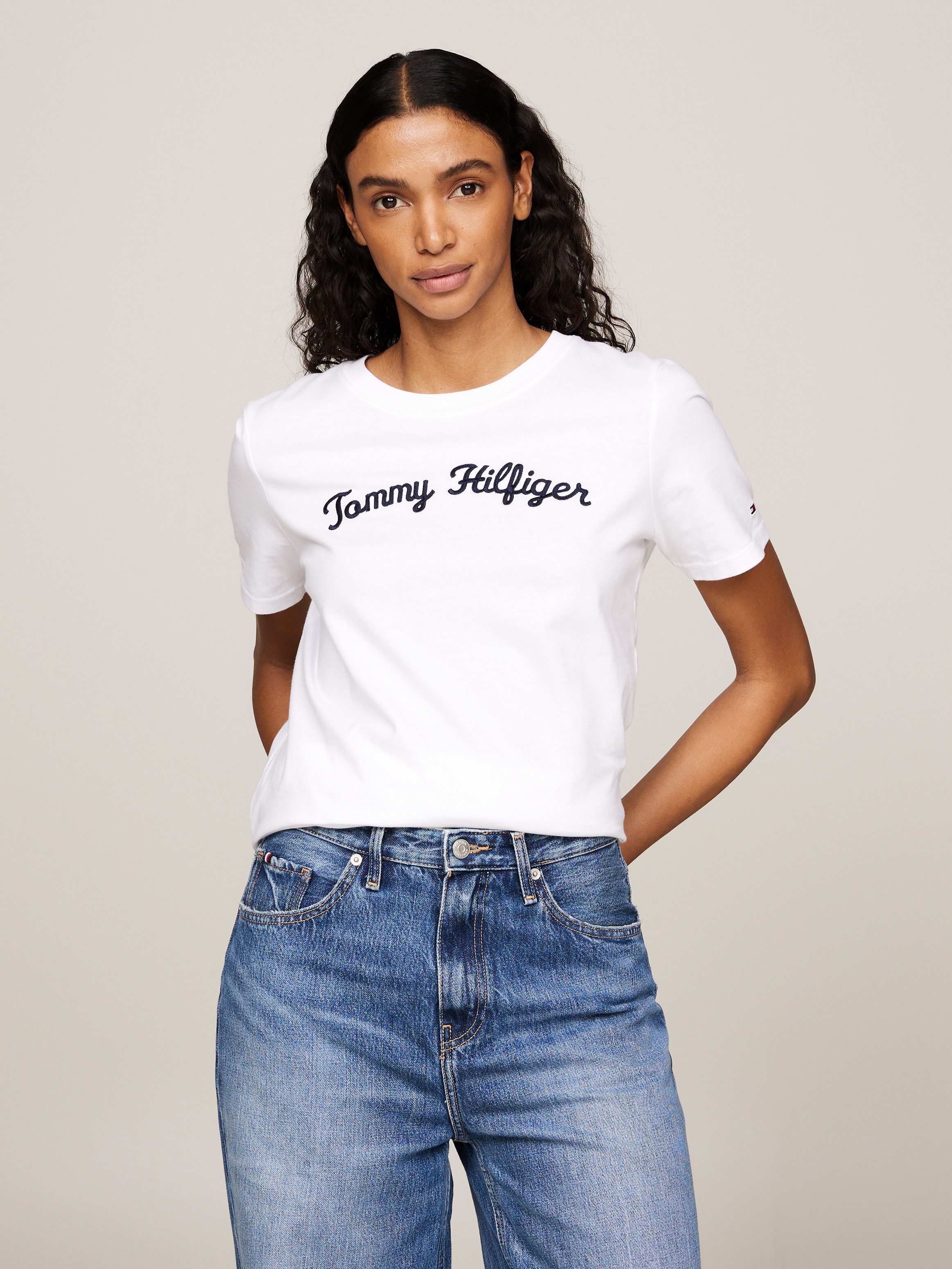 Tommy Hilfiger Kurzarmshirt REG SCRIPT C-NK günstig online kaufen