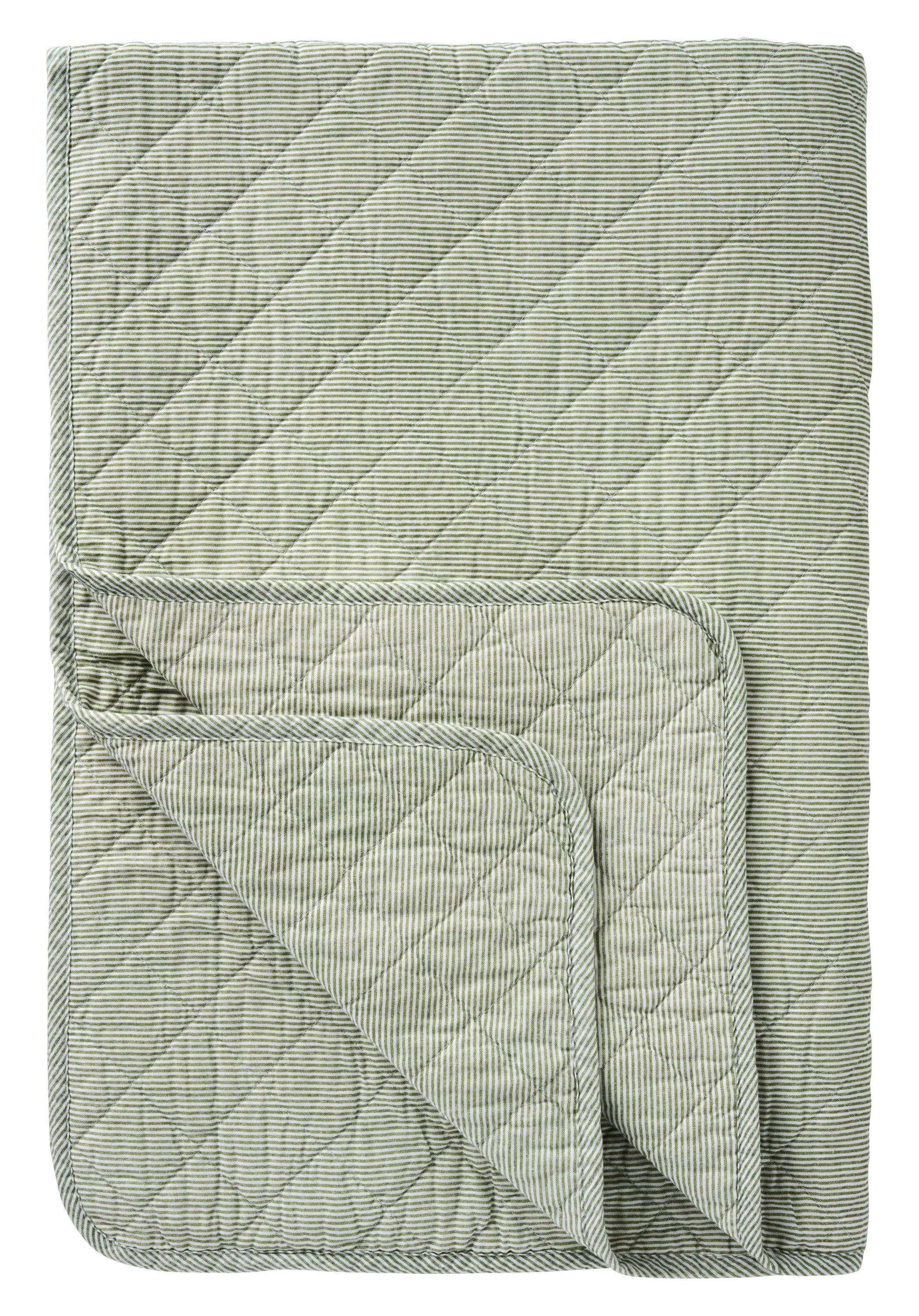 Ib Laursen Tagesdecke Ib Laursen Decke Quilt Tagesdecke Überwurf Gestreift Grün Weiß