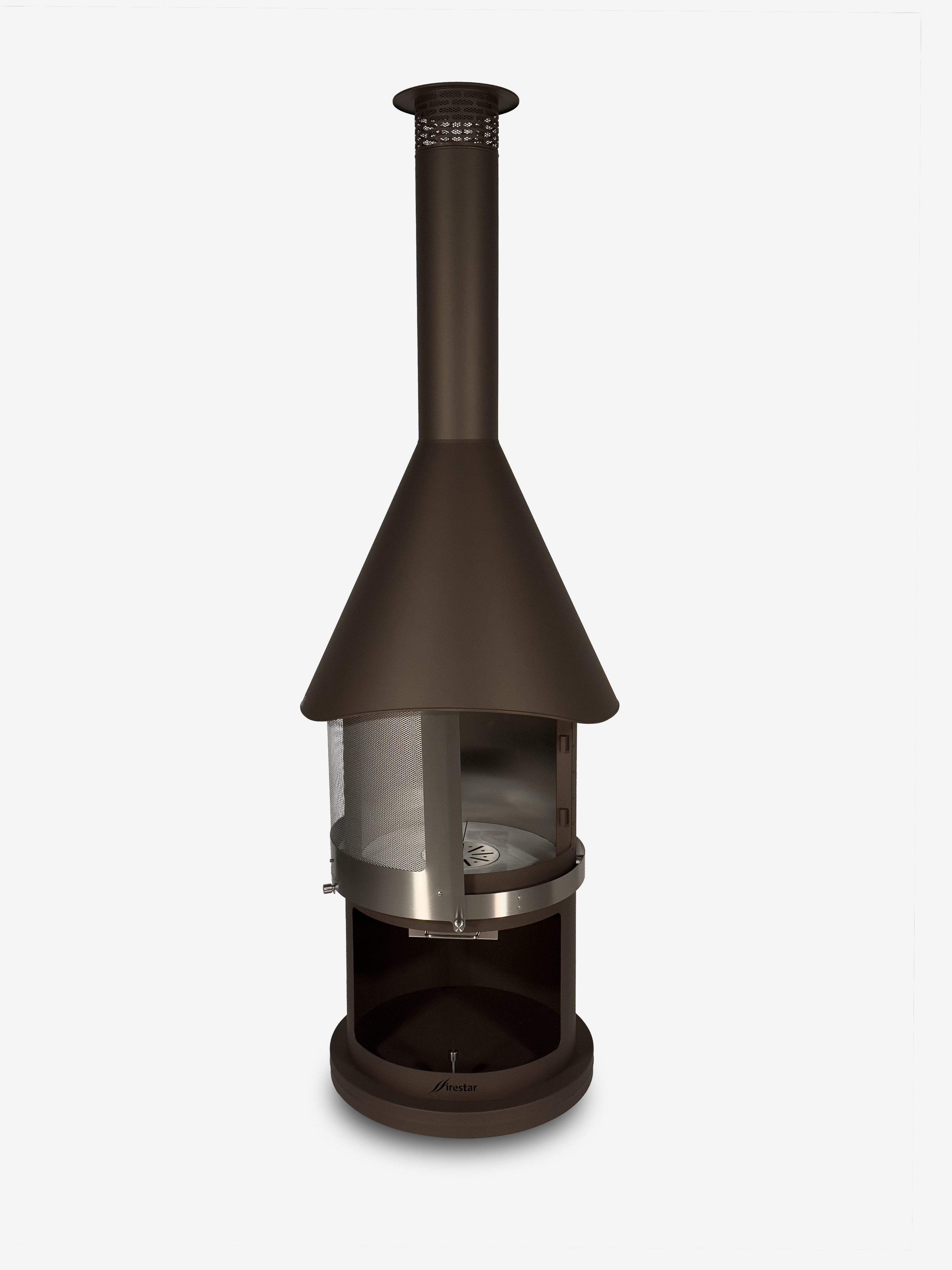 Firestar Gartenkamine Grillkamin DN 700 Swing 3. Generation Edelstahl braun-metallic Grillkamin Kamin
