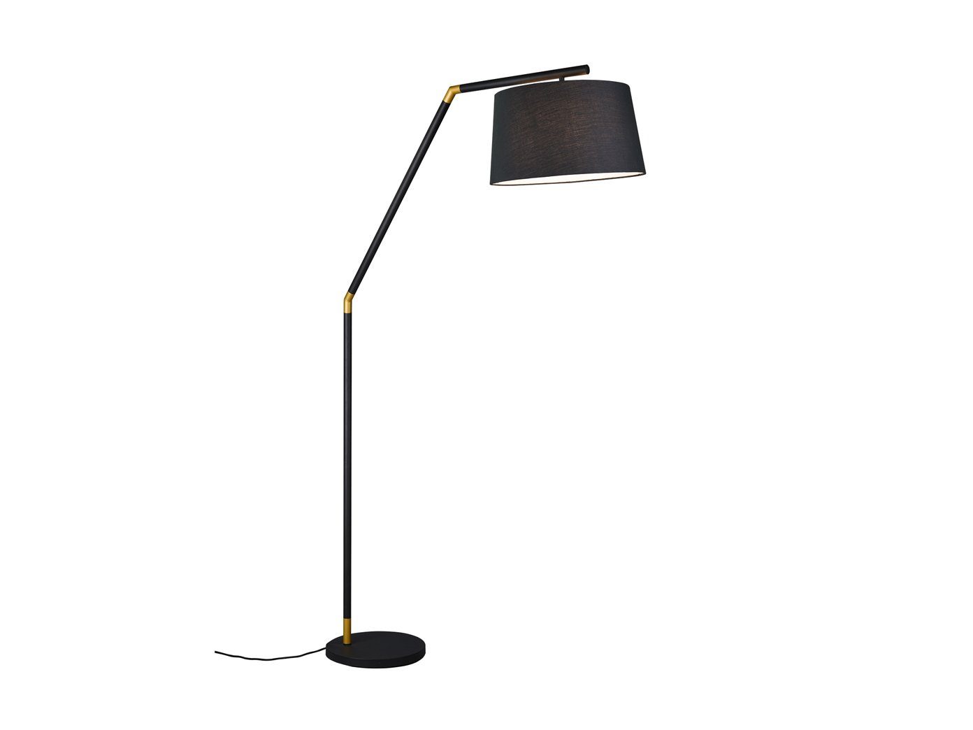 TRIO Leuchten LED Bogenlampe, Dimmfunktion, LED wechselbar, Warmweiß, Bogen-stehlampe gebogen für Lese-ecke mit Stoff Lampenschirm, H: 175cm