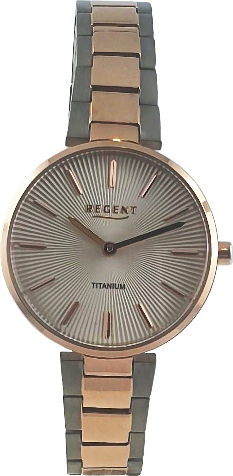 extra (ca. Metallarmband Analog, Quarzuhr groß Armbanduhr Regent 30mm), Damen rund, Damen Regent Armbanduhr