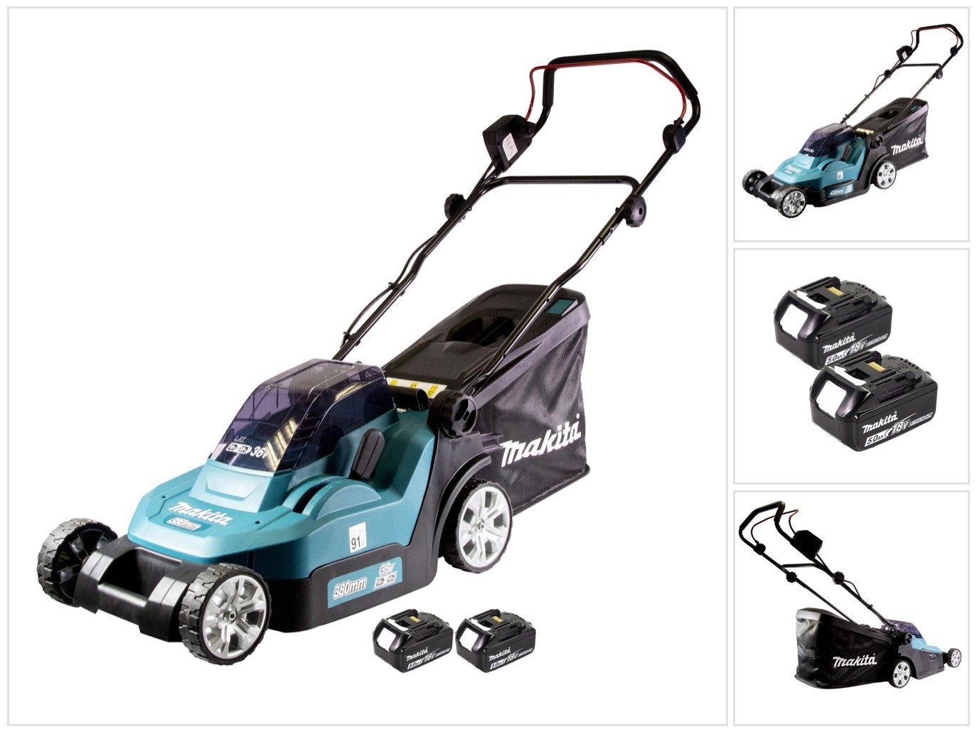 Akkurasenmäher DLM 432 T2 36 V (2x 18 V) 43 cm + 2x Akku 5,0 Ah - ohne Ladegerät