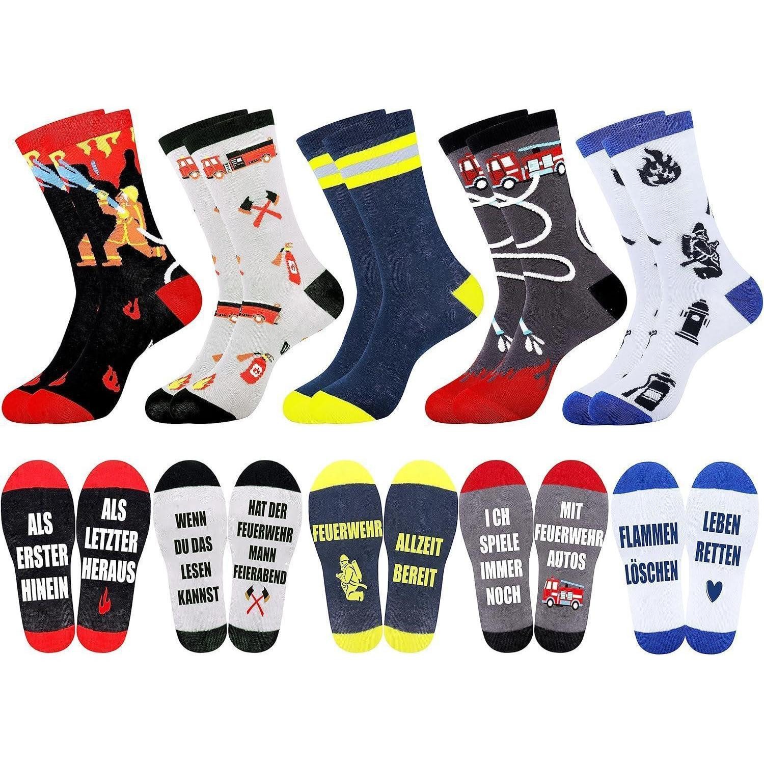 LuxusKollektion Badaccessoire-Set Socken Herren 43-46 Dartpfeile Feuerwehr Mehrfarbig-Feuerwehr 43-46