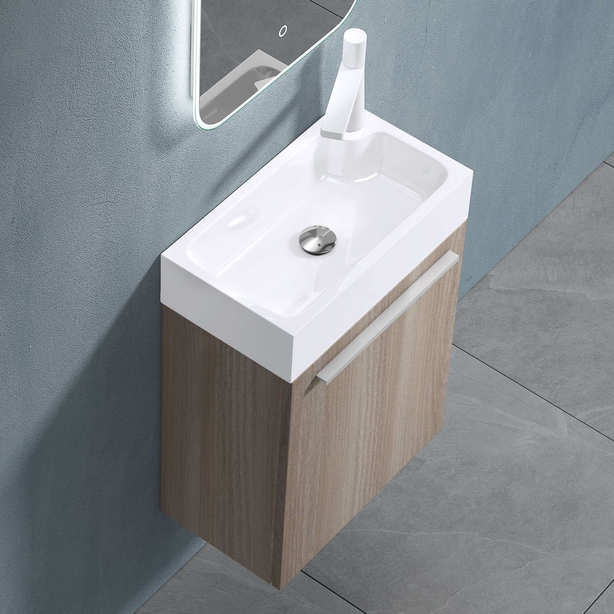 doporro Badezimmer-Set Badmöbel-Set Gäste WC Waschbecken günstig online kaufen