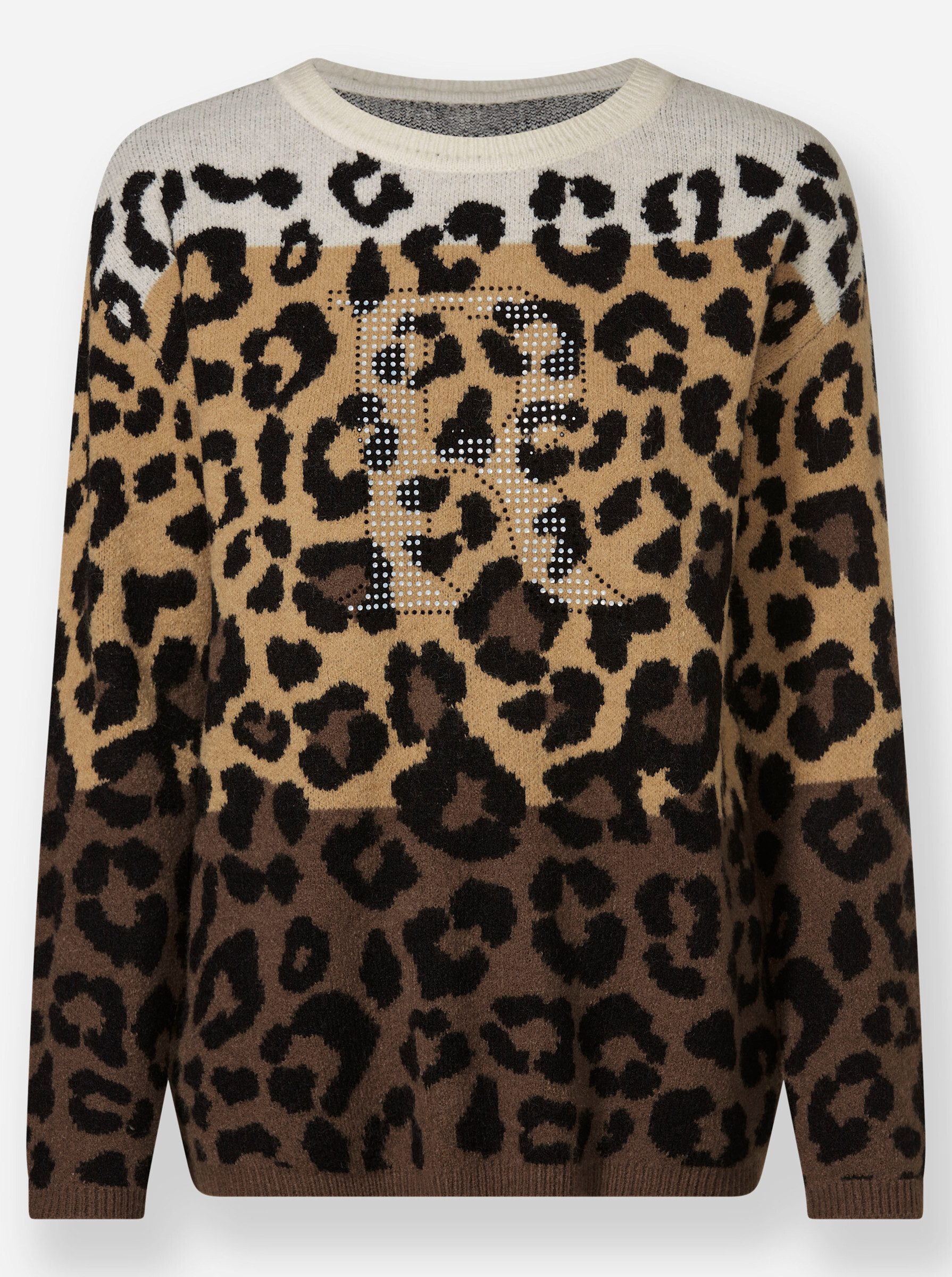 Strickpullover Jacquard-Pullover Langarm Jacquard