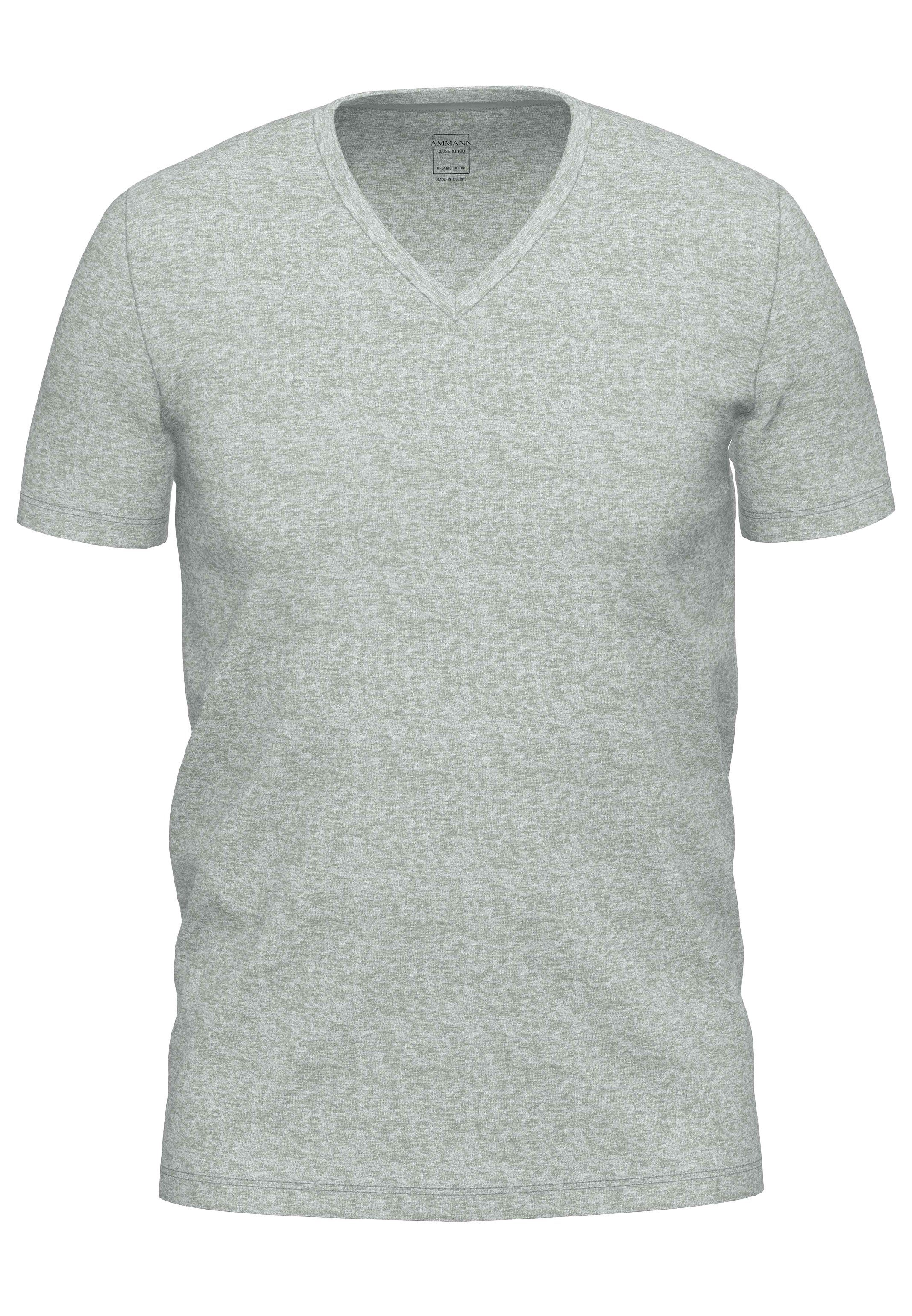 Ammann Unterhemd Close to you (1-St) Unterhemd / Shirt Kurzarm - Baumwolle - Atmungsaktiv Cloud Melange