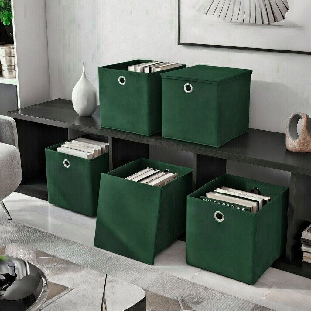 StickandShine Faltbox 2er SET 28 x 28 x 28 cm mit Deckel – perfekt für KALLAX - 19 Farben