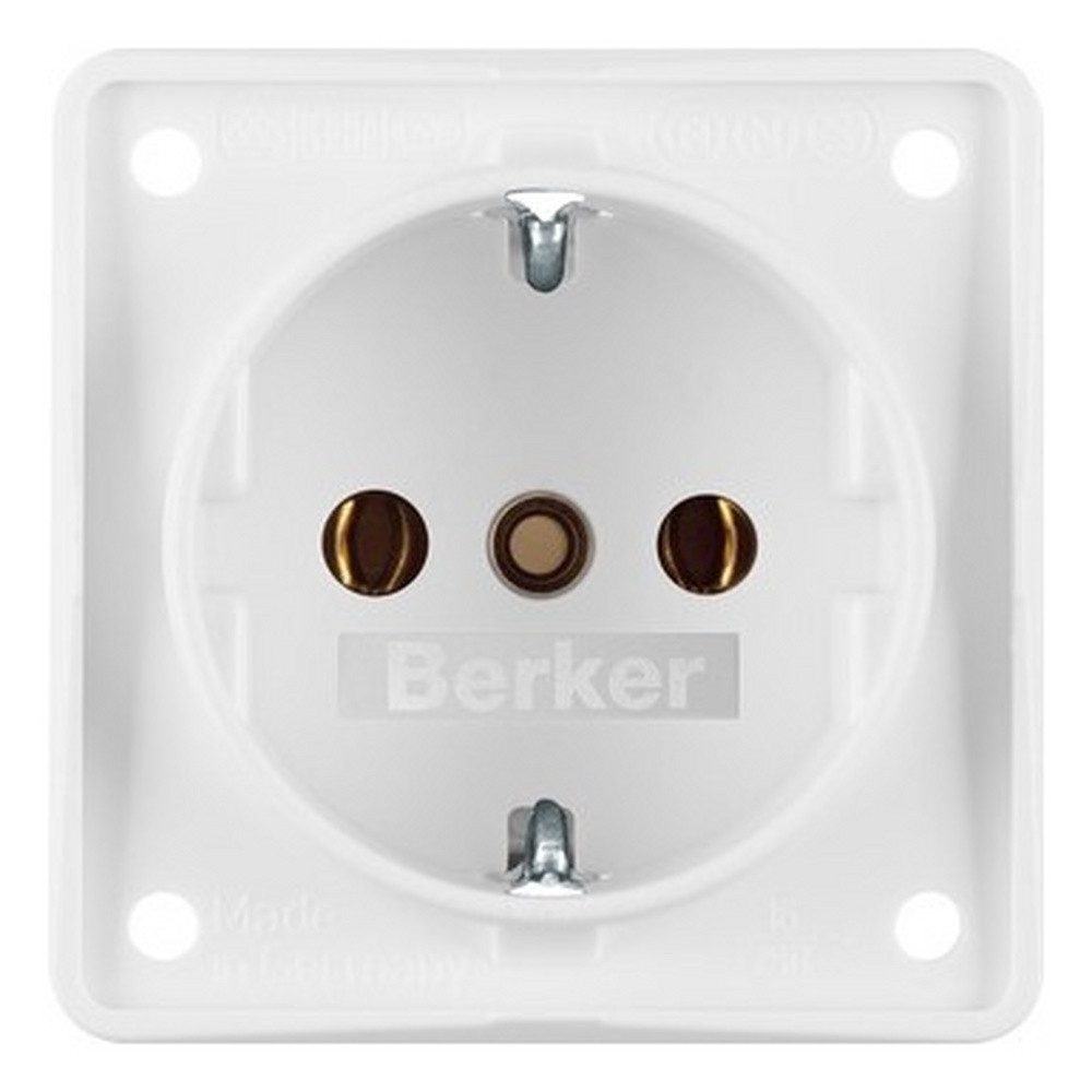 Berker Unterputz-Steckdose, 1f polarweiß matt INTEGRO Einbau IP44 horizontal/vertikal Vollplatte