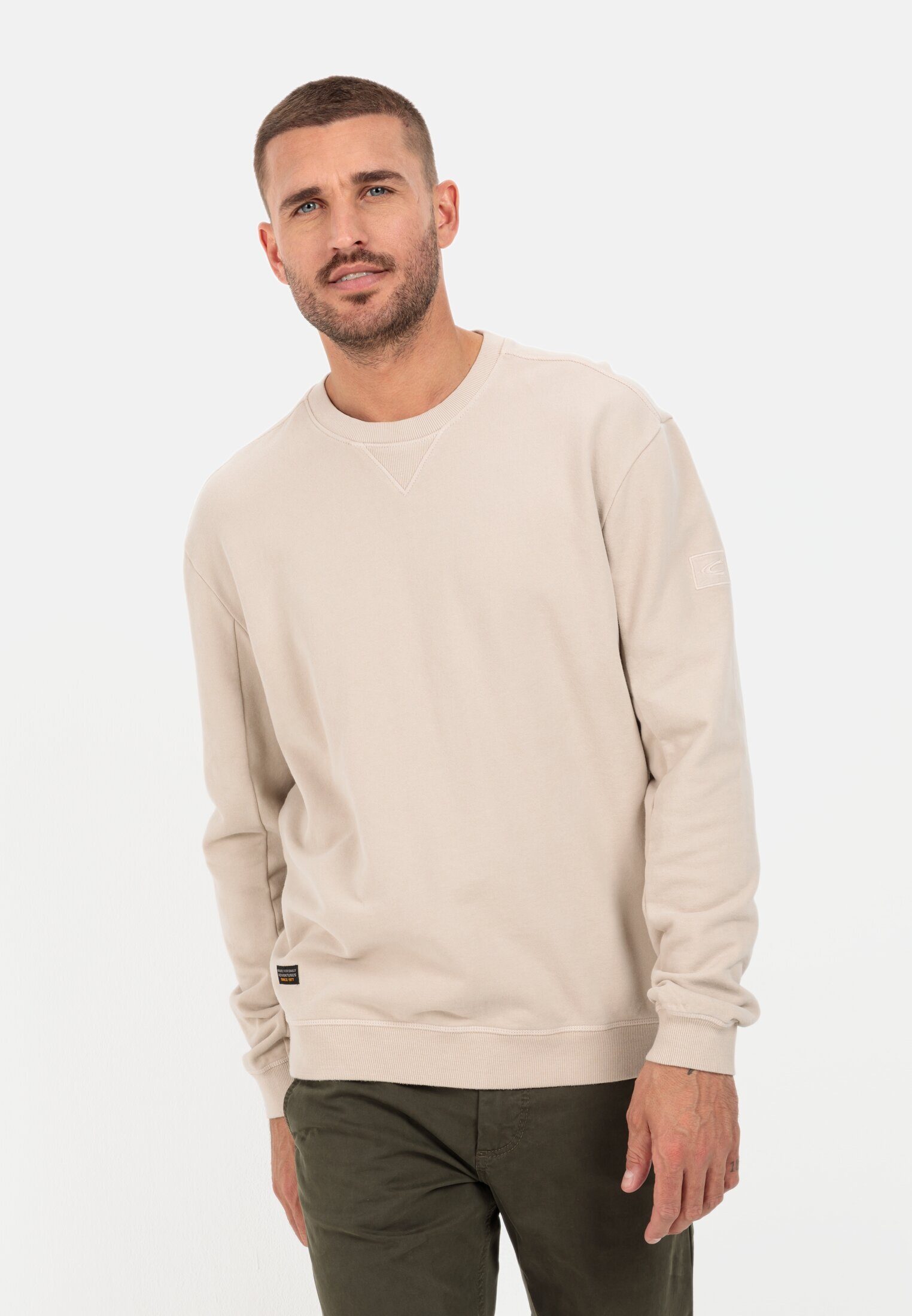 camel active Sweatshirt aus reiner Baumwolle Beige | Sweatshirts