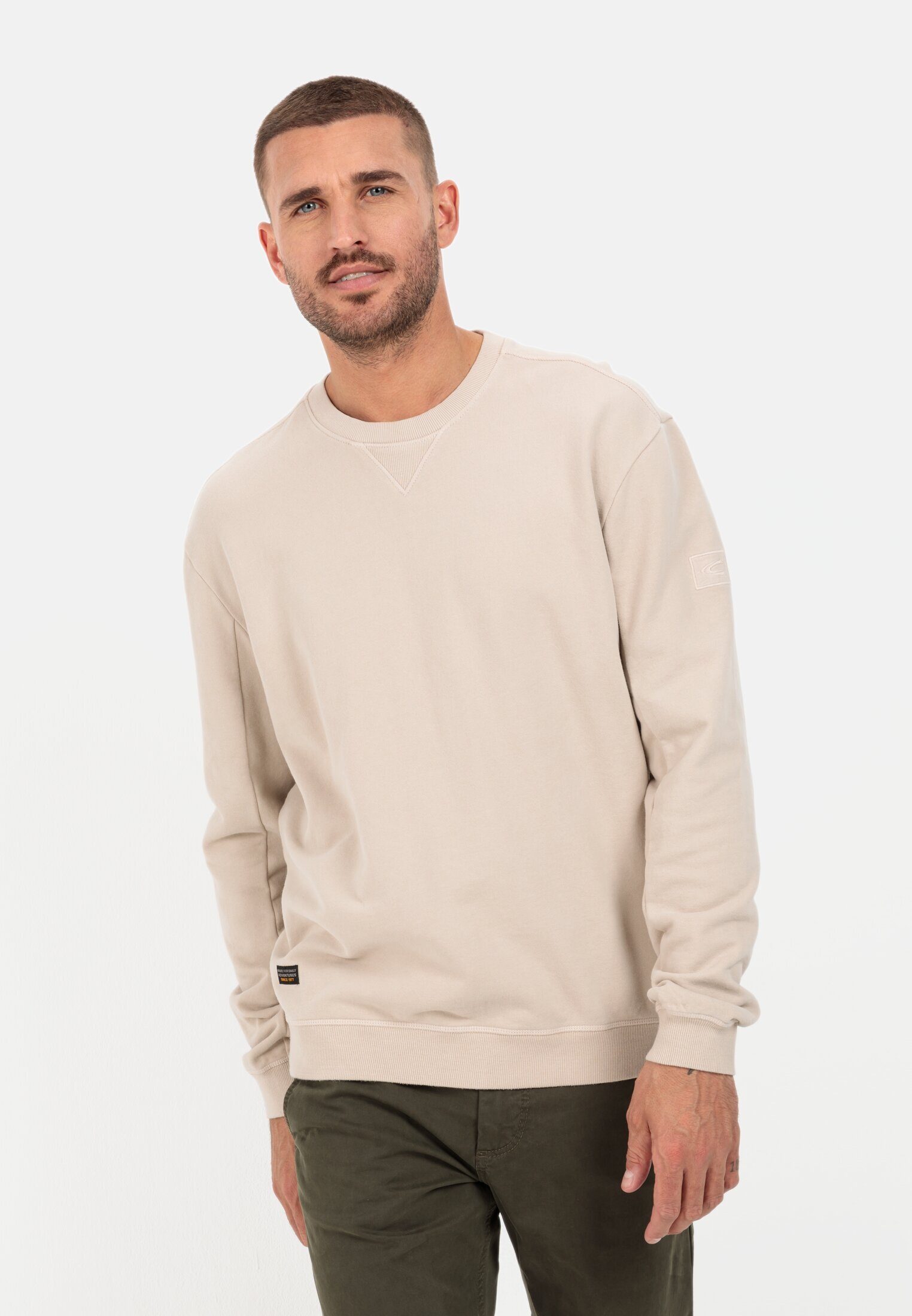 camel active Sweatshirt Sweatshirt aus reiner Baumwolle Langarm