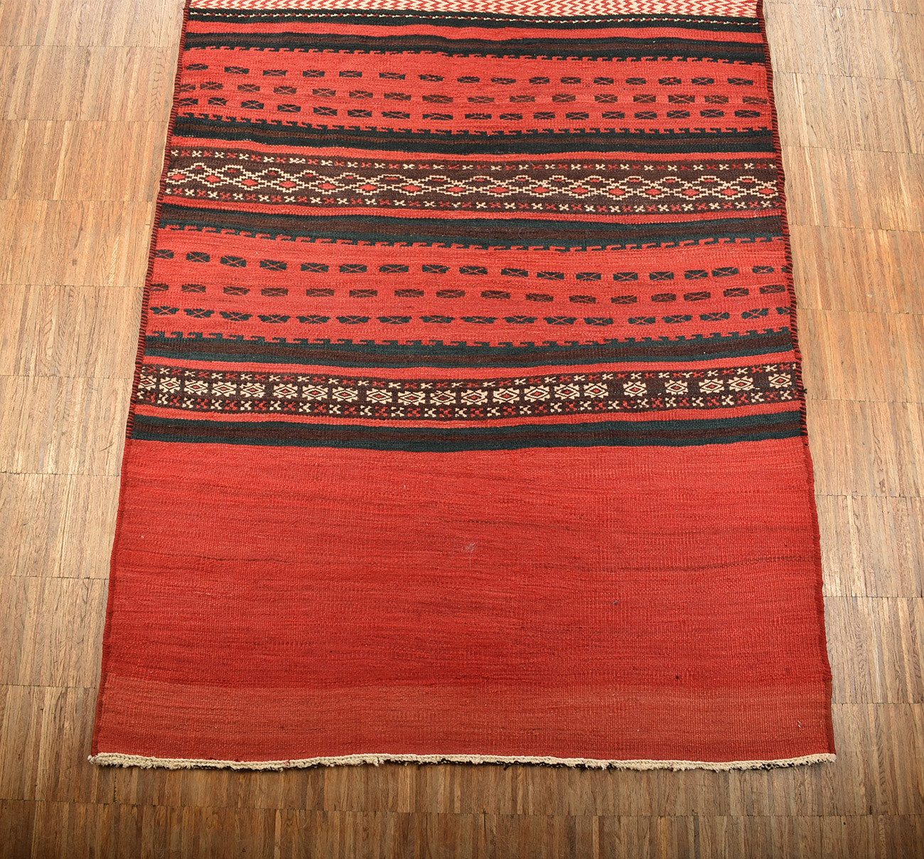 KUHFELL online & NOMAD Orientteppich Vintage Nomaden Teppich Kelim Läufer Handgewebt 260 x 108 cm, 100% Wolle, Handgewebt, pflanzliche Farben