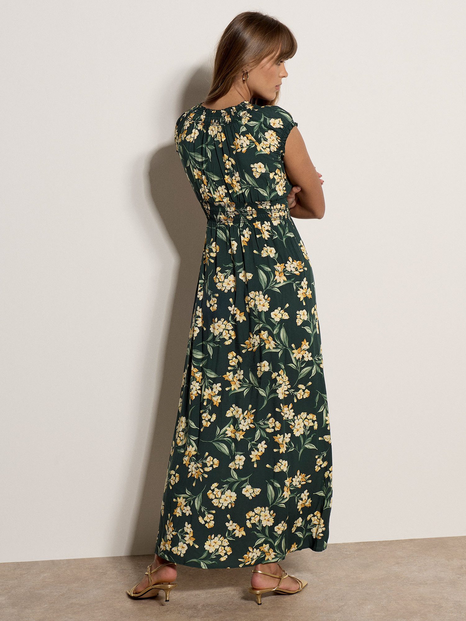 Apricot Maxikleid Jasmine Maxikleid in Wickeloptik mit Blumenmuster
