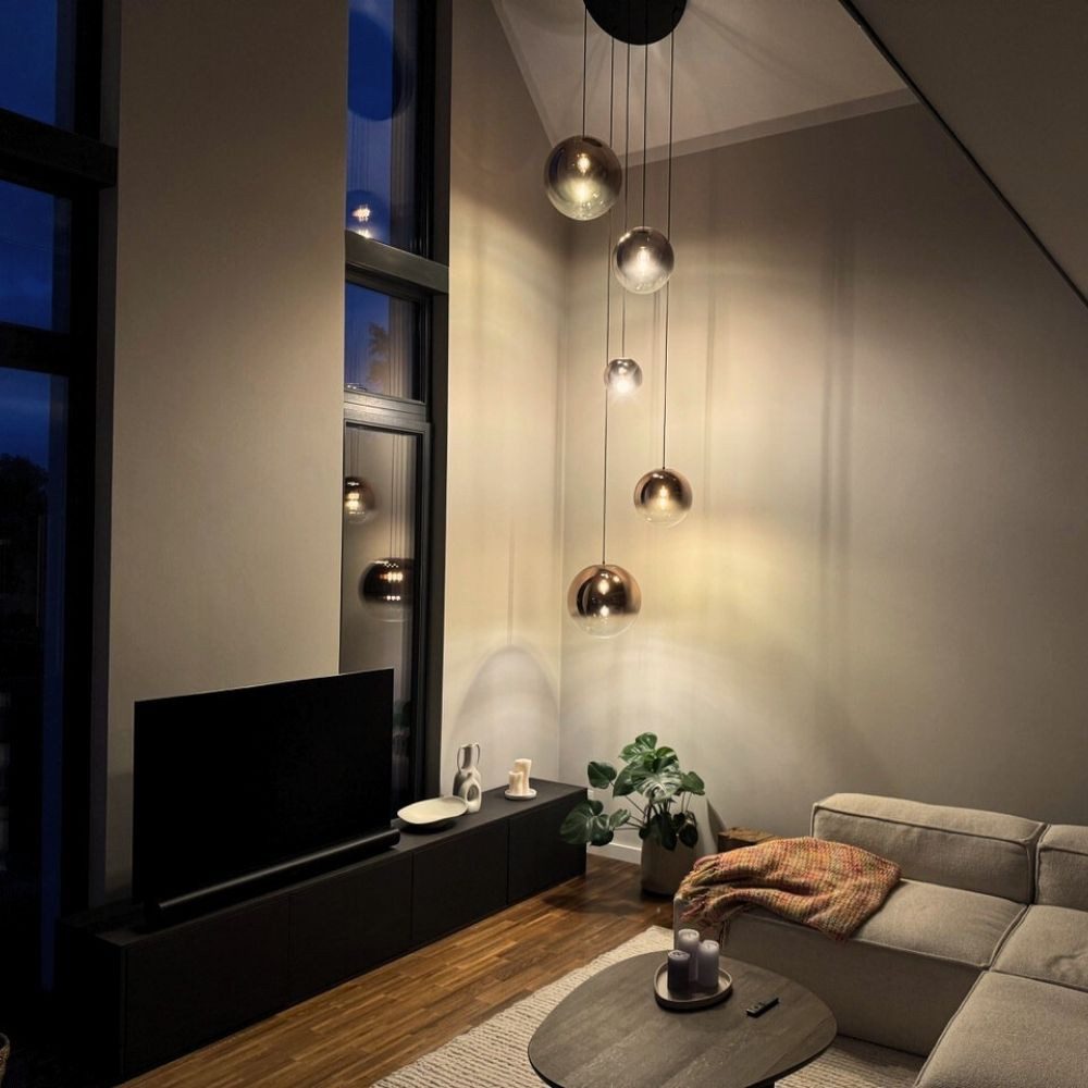 s.luce Pendelleuchte Orb 5-flammige Galerielampe Modular