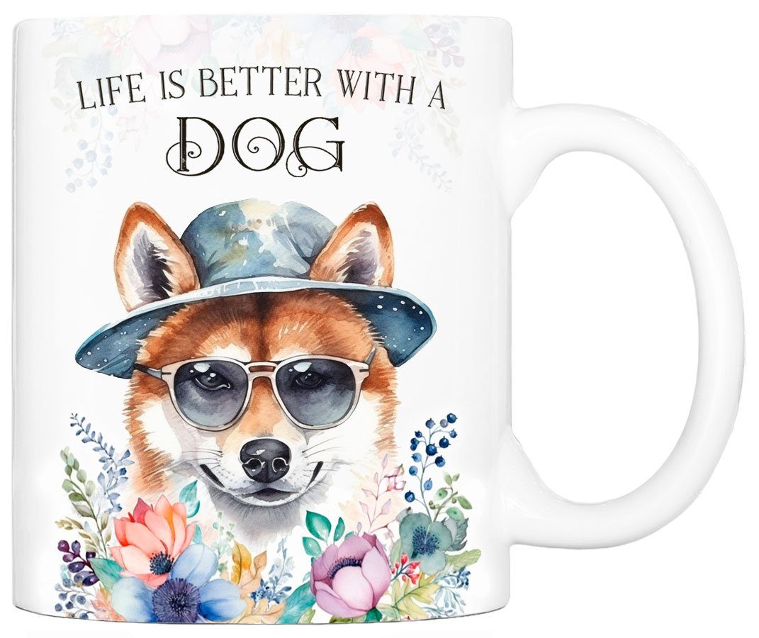 Hundefreunde, Tasse SHIBA Geschenk, Cadouri Keramik, Kaffeetasse mit beidseitig - ml Hunderasse, für handgefertigt, INU bedruckt, 330