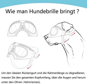 GelldG Sonnenbrille Hundebrille Anti-UV Wasserdicht Winddicht Hunde Sonnenbrille