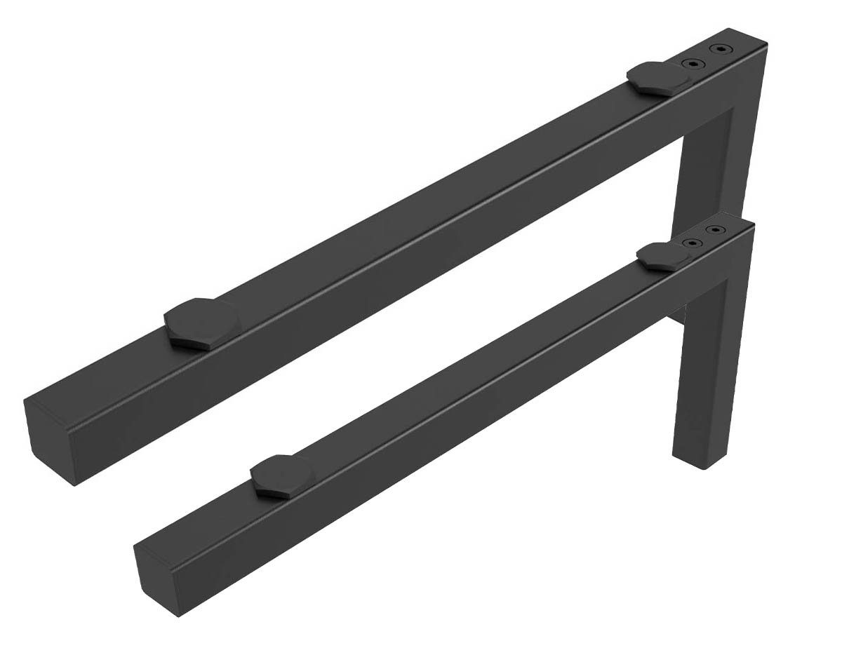 einfachgutemoebel Aufsatzwaschbecken Qualitäts Waschtischkonsole Bath-O-Line, 470mm 1 Paar, schwarz matt (1-St., SET enthält: Handtuchhalter, Befestigungsmaterial in Artikelfarbe)